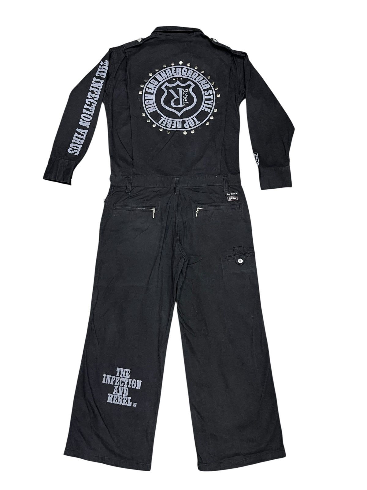 Post Overalls Vtg Top Rebel "Infection Virus" Gothic Underground Coverall Size US 32 / EU 48 - 4 Thumbnail