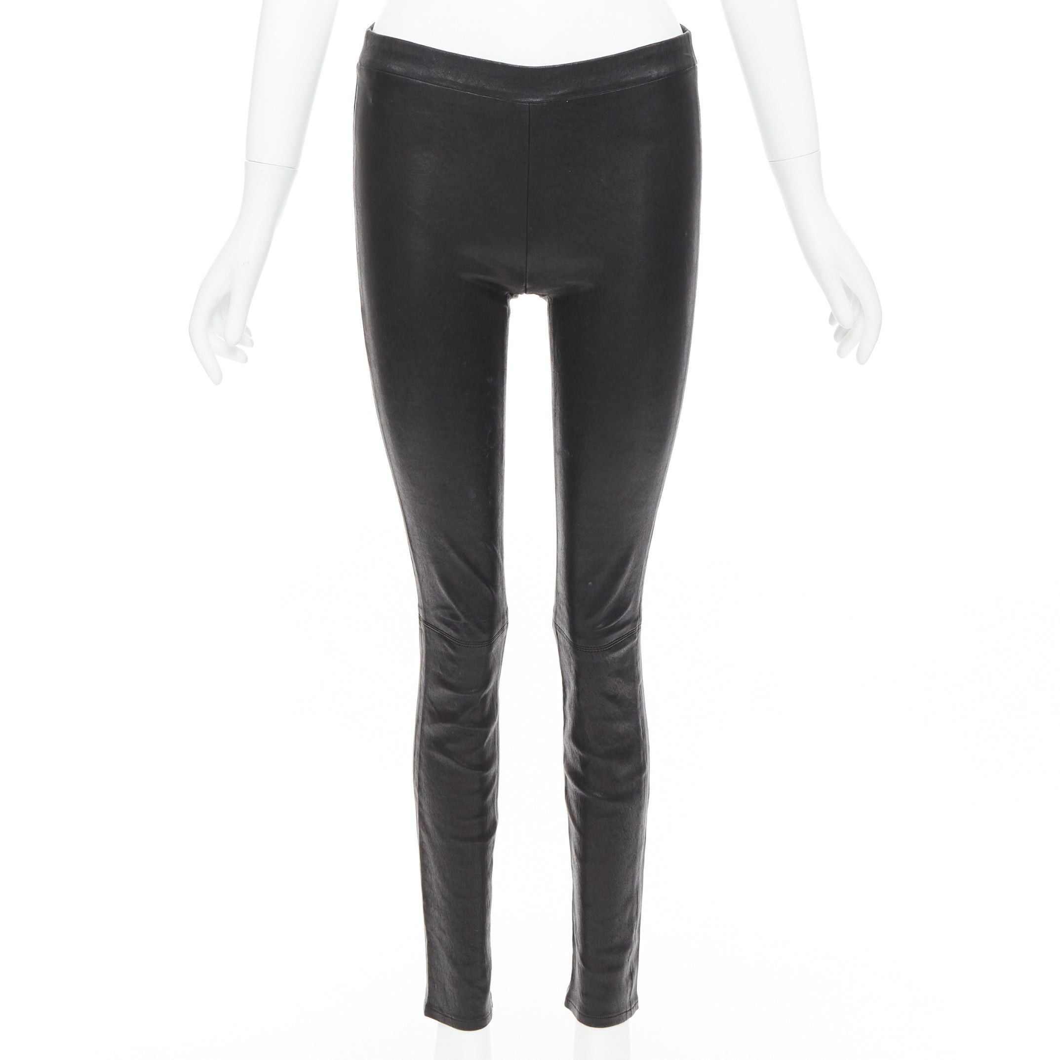 J Brand J BRAND black lambskin leather panelled legging pants S Size 27" / US 4 / IT 40 - 1 Thumbnail