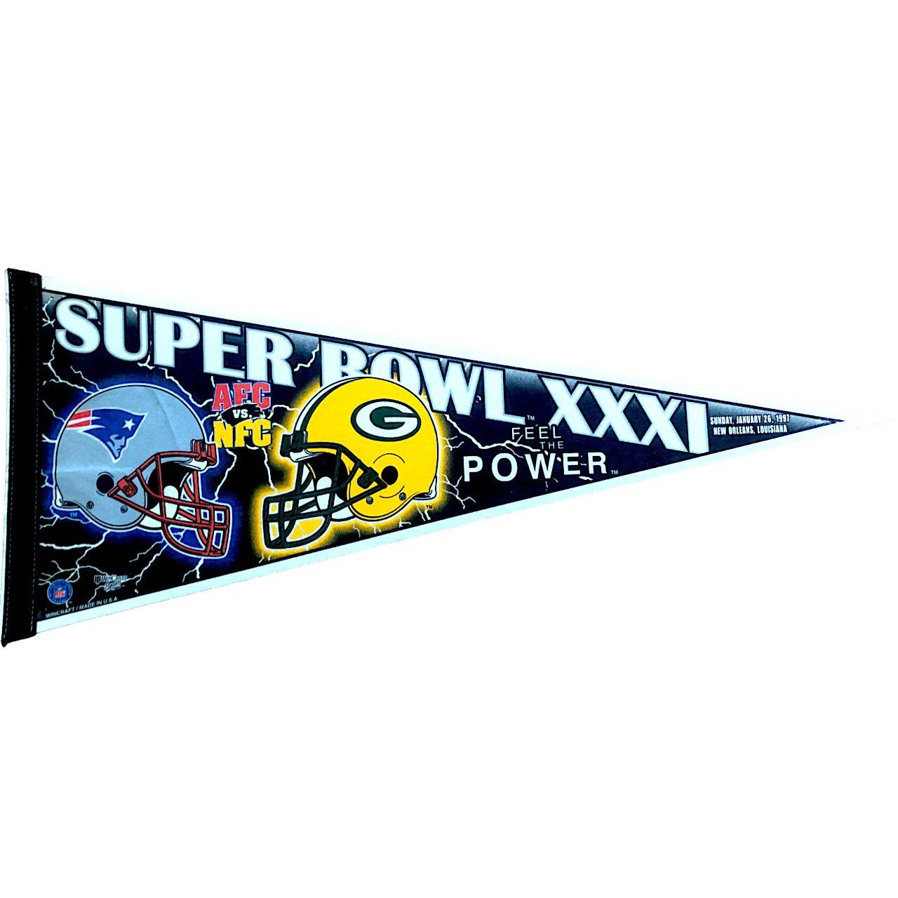 NFL Super Bowl XXXI 1997 Patriots v Green Bay Packers Pennant Size ONE SIZE - 1 Thumbnail
