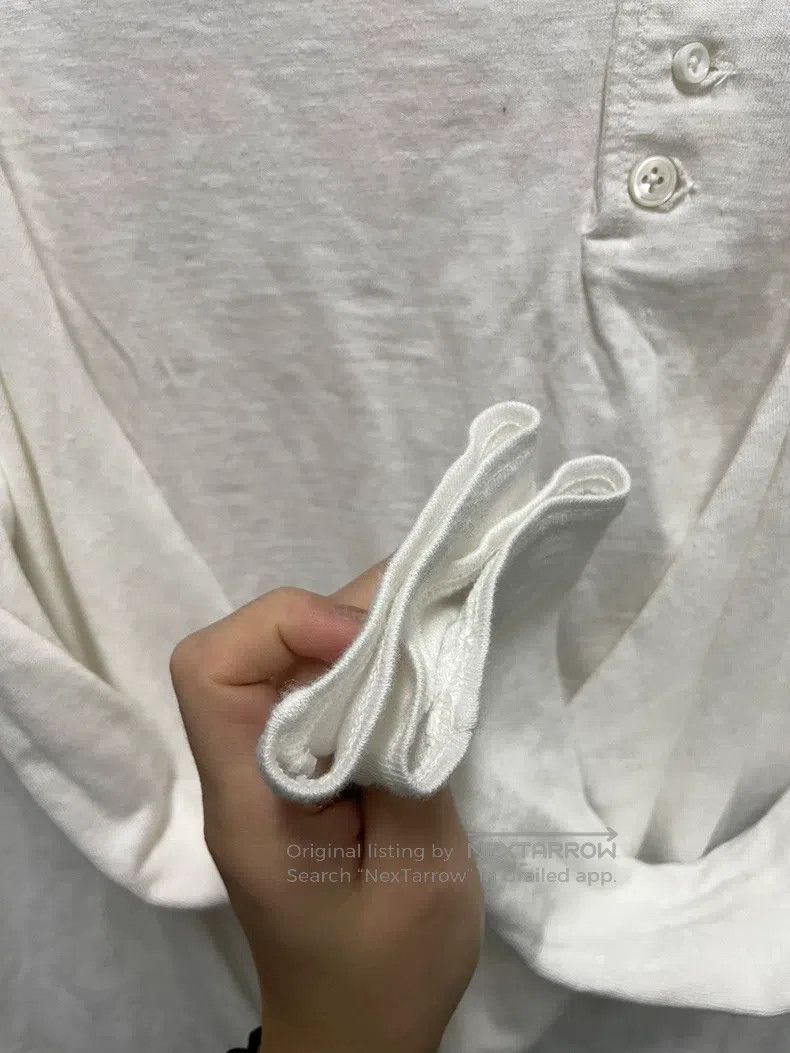 Kapital Kapital White cotton knitted top pullover T-shirt long sle Size US XS / EU 42 / 0 - 8 Thumbnail