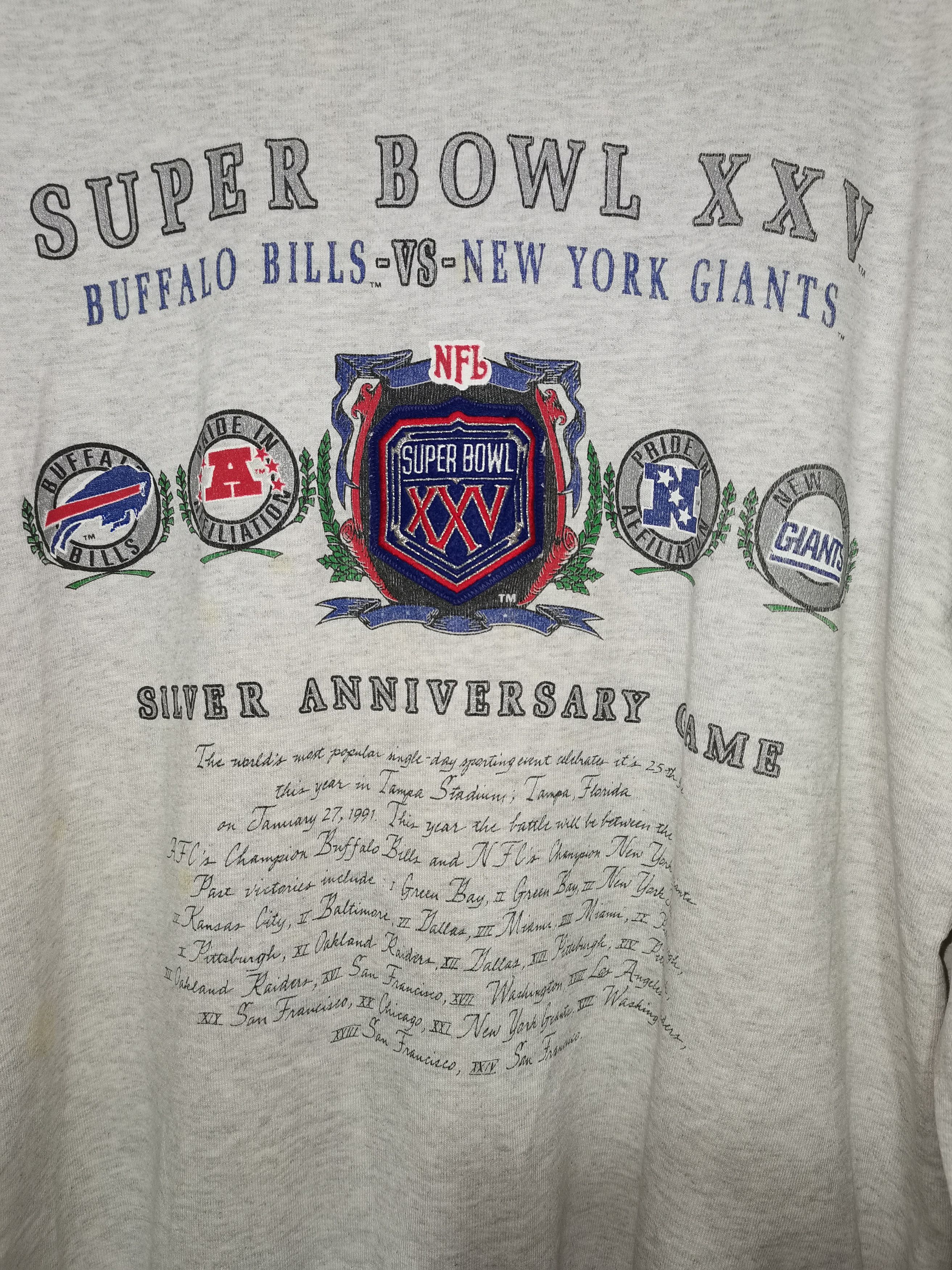 NFL × Vintage Superbowl 25 silver anniversary game 90s vintage sweatshirt Size US XL / EU 56 / 4 - 4 Thumbnail