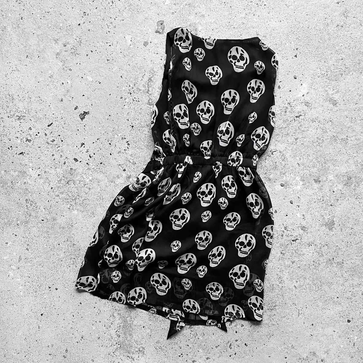 Vintage Poizen Industries Vintage Black/White Skull Gothic Dress Size S / US 4 / IT 40 - 7 Thumbnail