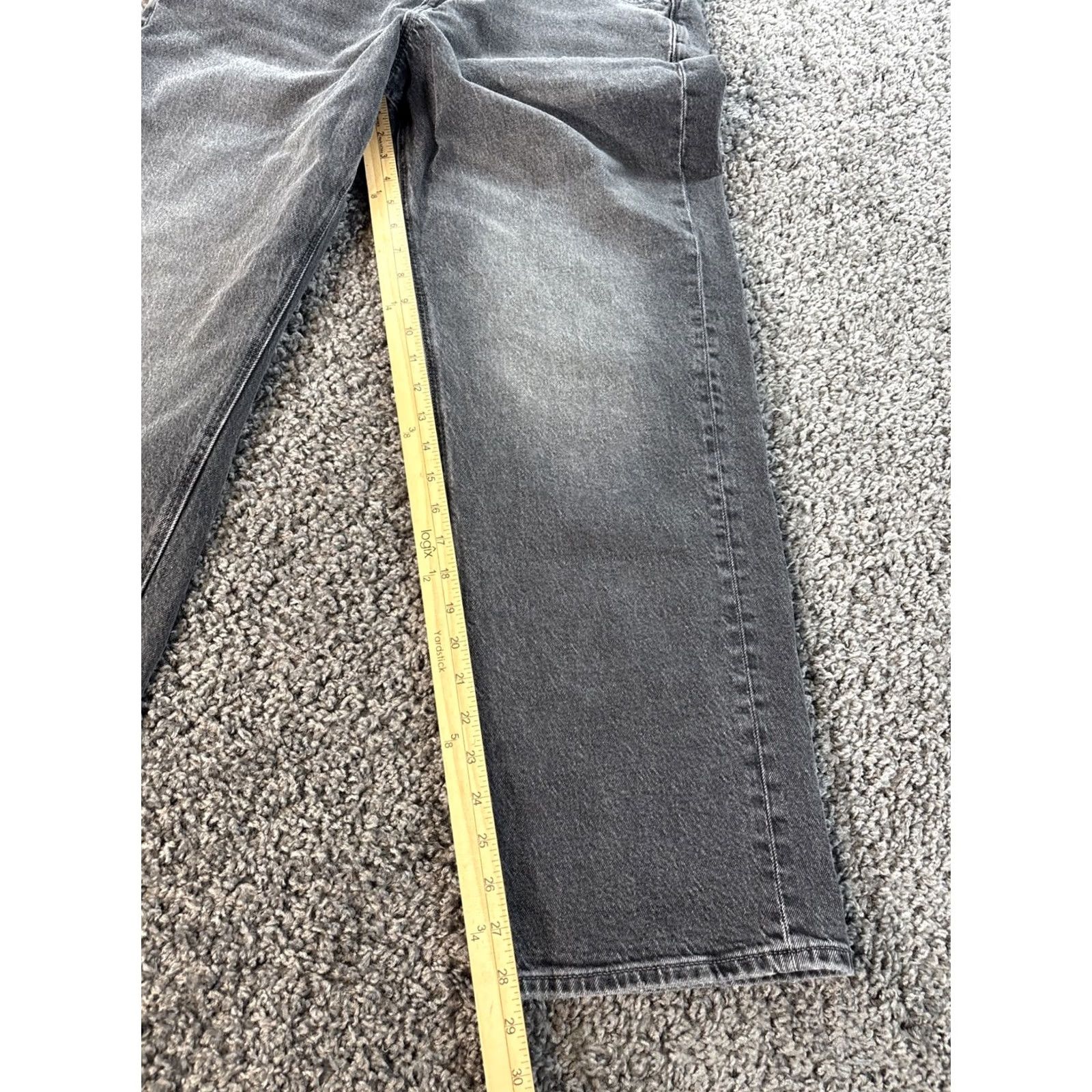 American Eagle Outfitters American Eagle Outfitters Jeans Womens 14 34x28 Black Straight High Rise Baggy Relaxed Denim 34 In Inseam Y2K Vintage No Size 36" / US 14 / IT 50 - 2 Thumbnail