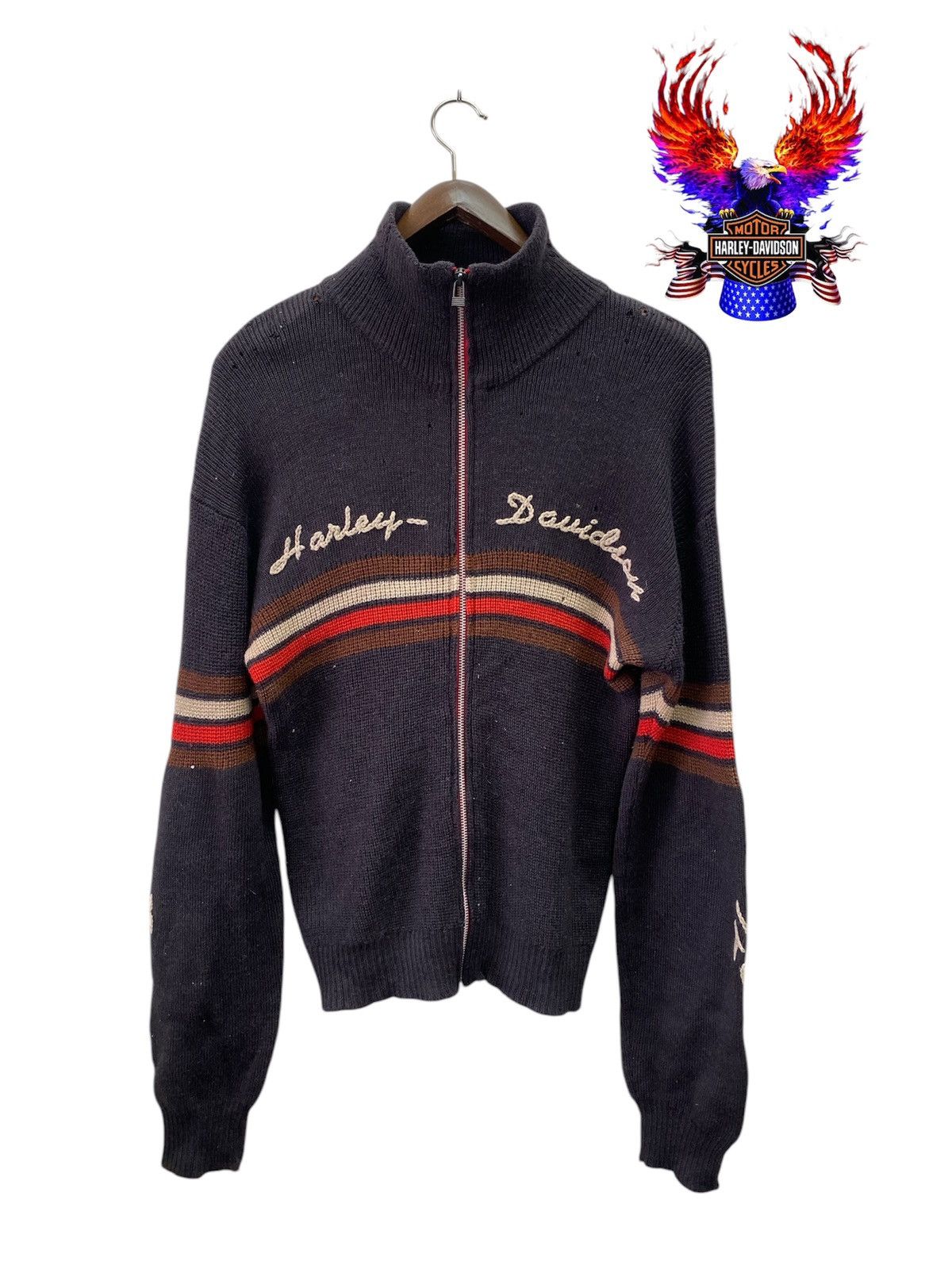 Harley Davidson Distressed Harley Davidson An American Legend Knit Sweater Size US M / EU 48-50 / 2 - 1 Thumbnail