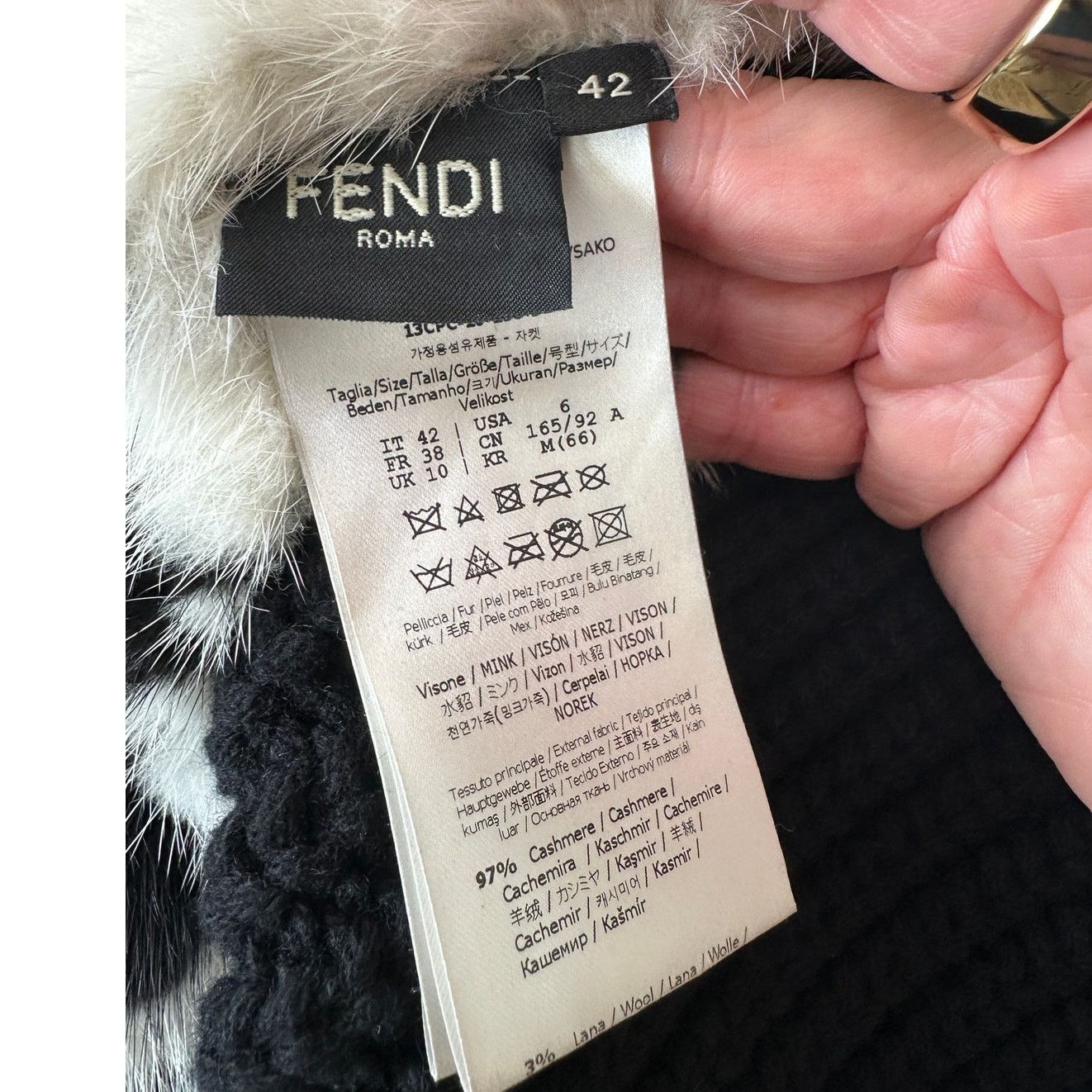 Fendi Fendi Black Balloon-Sleeve Cashmere Mink Fur Animal Sweater Size M / US 6-8 / IT 42-44 - 11 Thumbnail