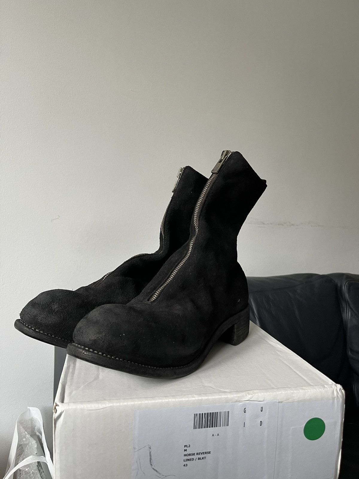 Guidi Guidi PL2 Reverse Horse Black Boots 10 Suede Front Zip Guidi Guidi PL2 Reverse Horse Black Boots 10 Suede Front Zip