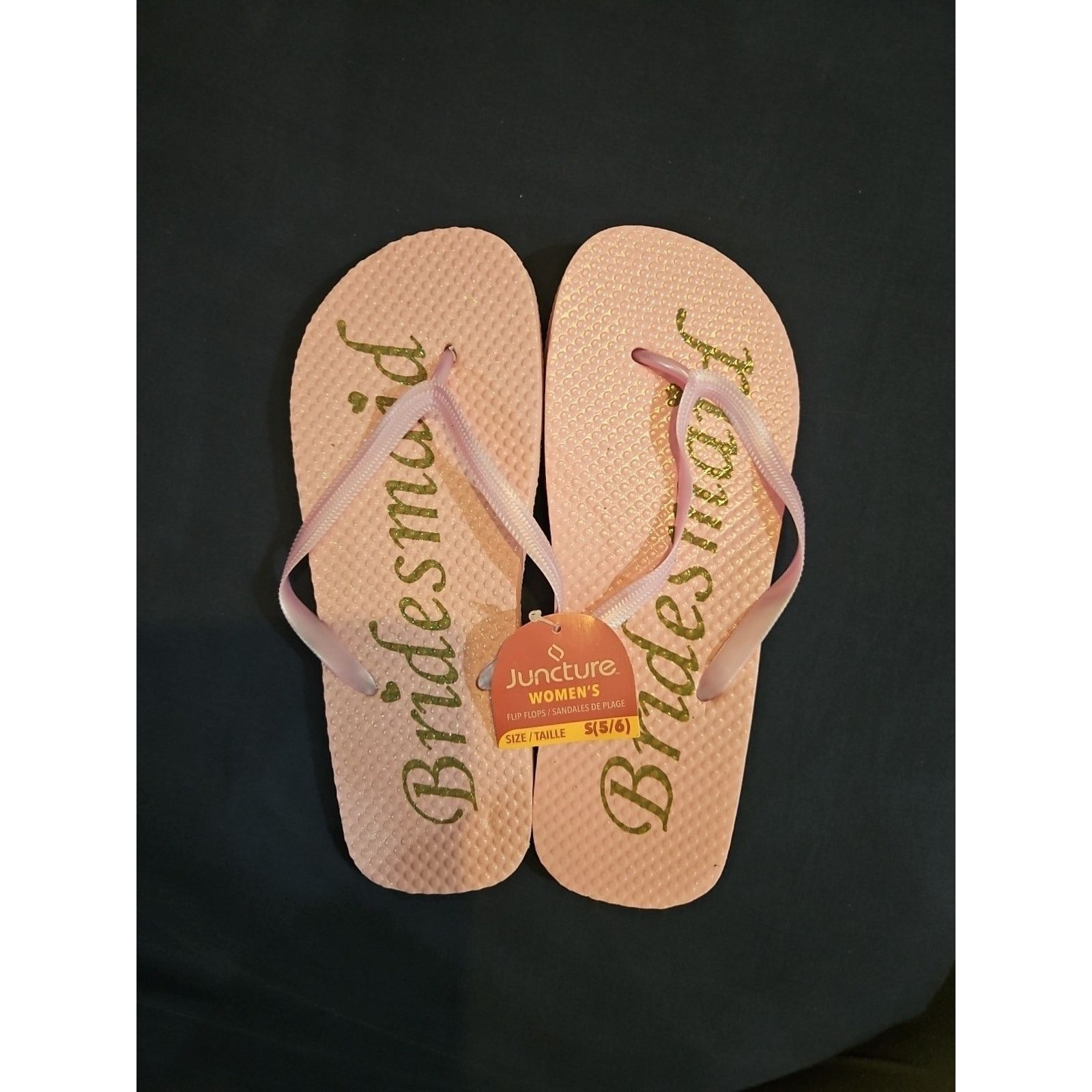 Other Bridesmaid Gold Glitter Flip Flops Size 5/6 New Size US 7 / IT 37 - 2 Thumbnail