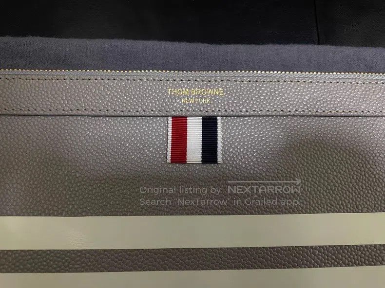 Thom Browne Thom Browne Men's Handbag Gray Four Stripe Design Size ONE SIZE - 2 Thumbnail