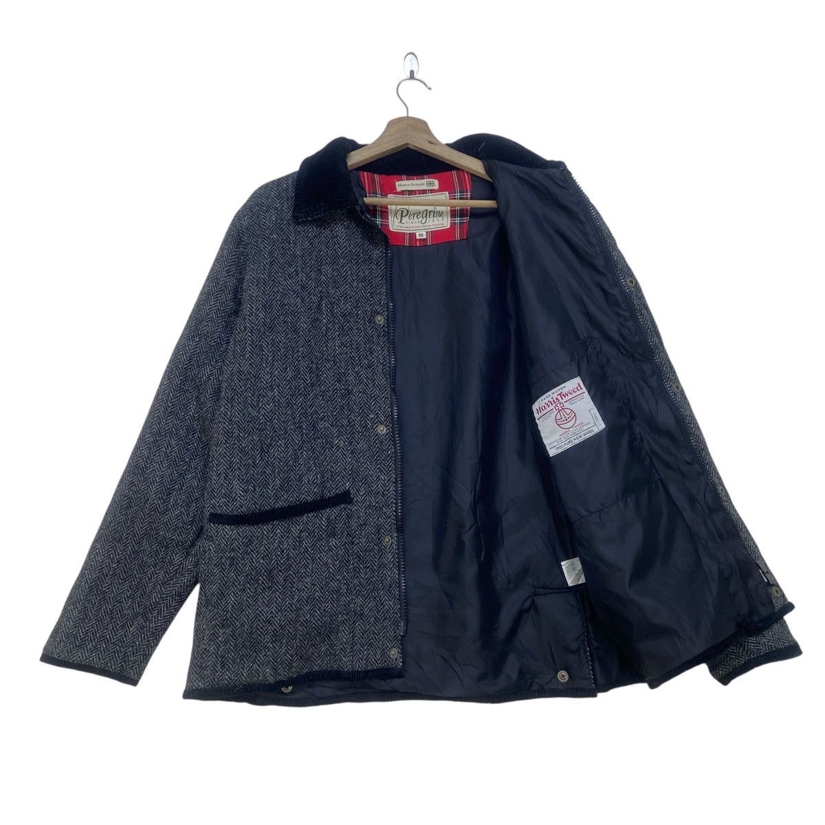 Harris Tweed X Peregrine Herringbone Wool Blend Coat