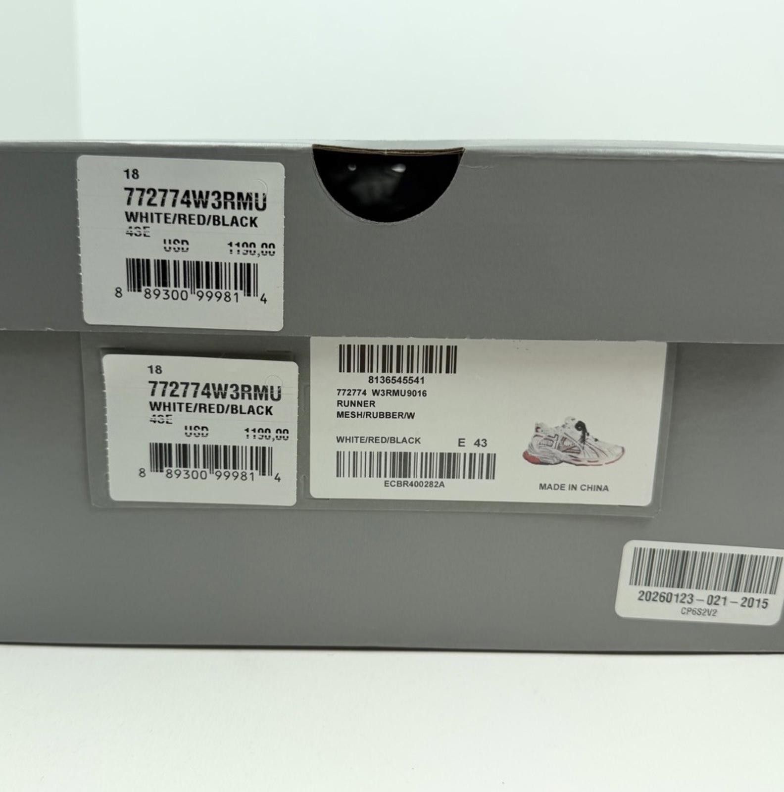 Balenciaga Size 43EU/10US - Balenciaga Runner White Red Black Size US 10 / EU 43 - 7 Thumbnail