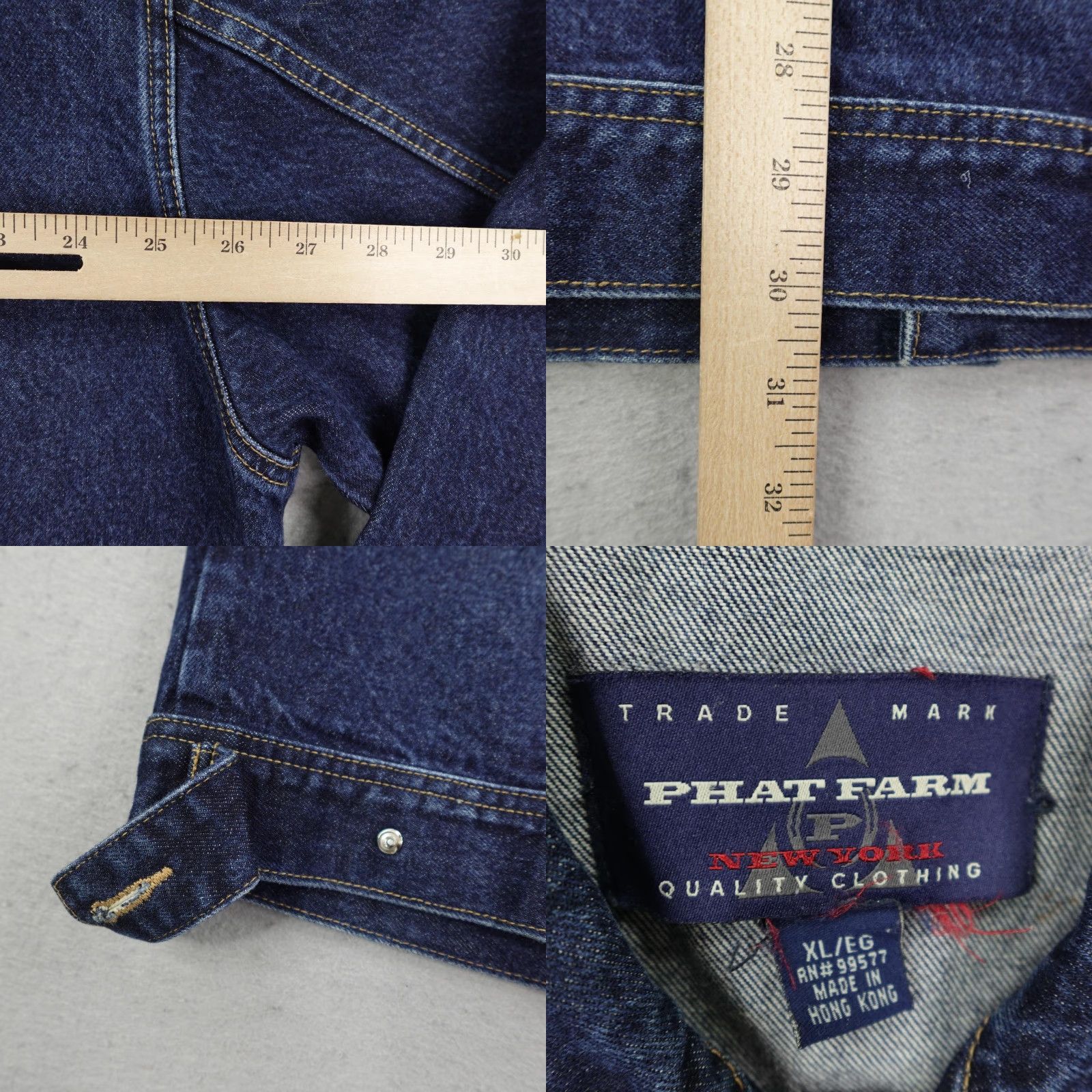 Phat Farm VINTAGE Phat Farm Jacket Mens XL Denim Truckers / Trucker Blue Button Up Hip Hop Y2K Size US 36 / EU 52 - 8 Thumbnail