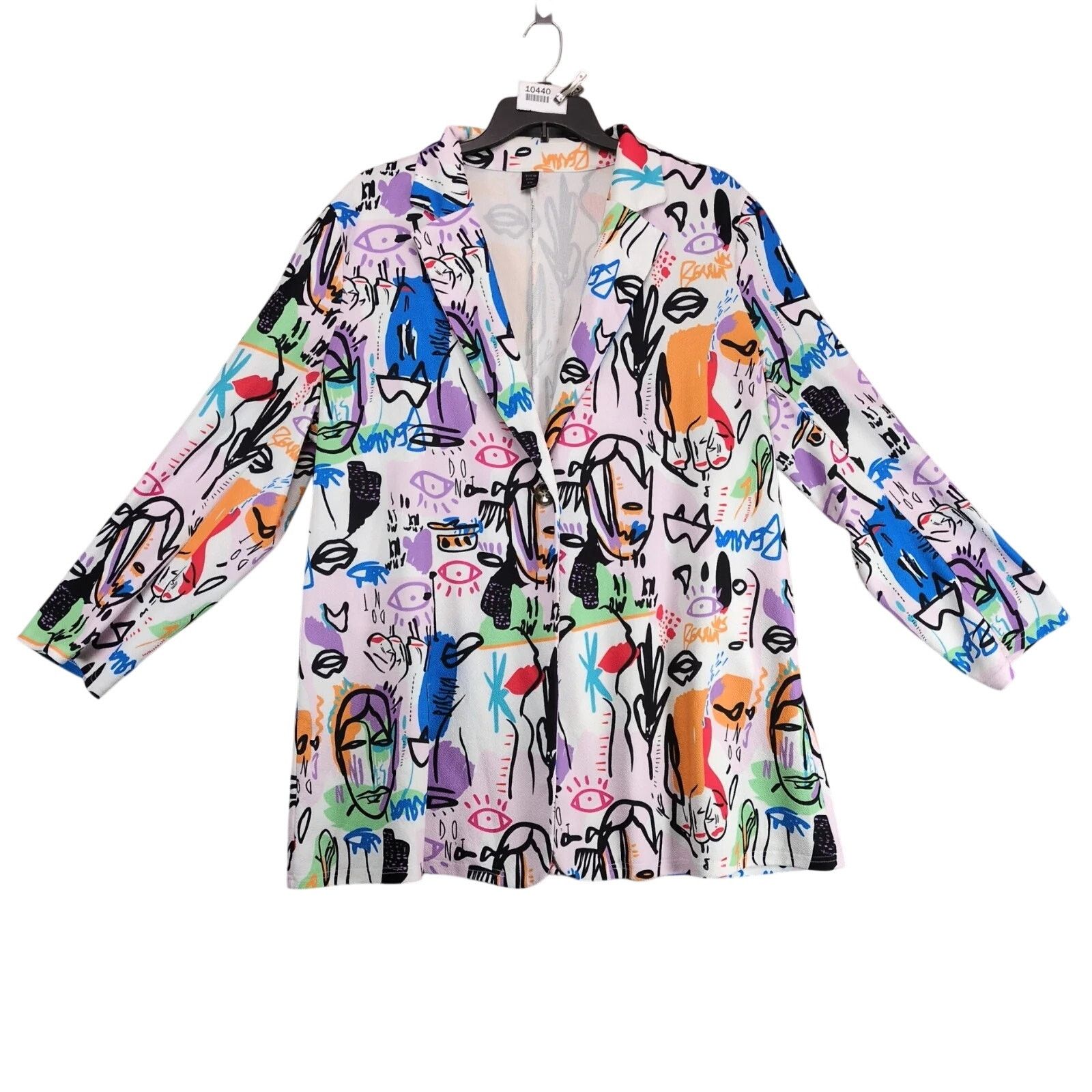 Shein SHEIN Curve Blazer Womens 4XL Plus Multicolor Abstract Print Size 4XL / US 24-26 - 1 Thumbnail