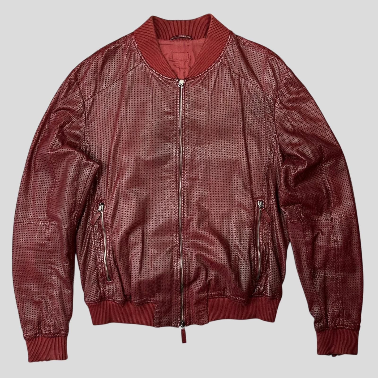 Armani Emporio Armani 2009 Perforated Mesh Leather Bomber IT54 (L) Size US L / EU 52-54 / 3 - 2 Thumbnail