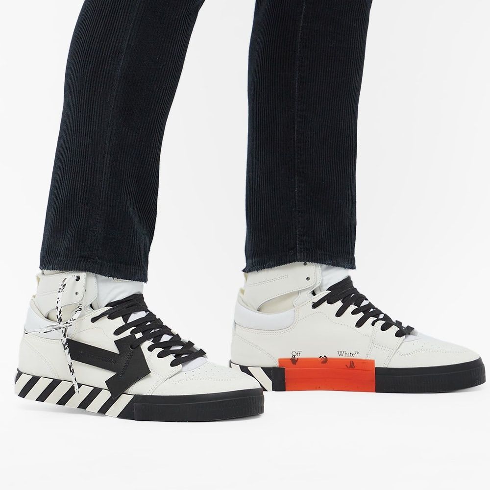 Off-White os11x0226 High Top Vulcanized Leather Sneakers Black/White Size US 8 / EU 41 - 6 Thumbnail