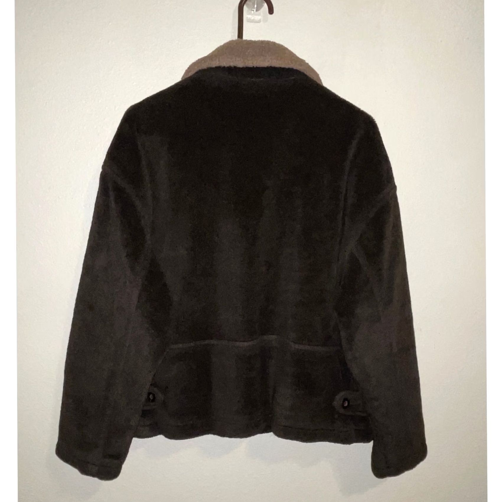 Vintage VINTAGE NY&CO Brown Faux Fur Sherpa Collar Button Up Jacket Cozy Warm L Size L / US 10 / IT 46 - 2 Thumbnail