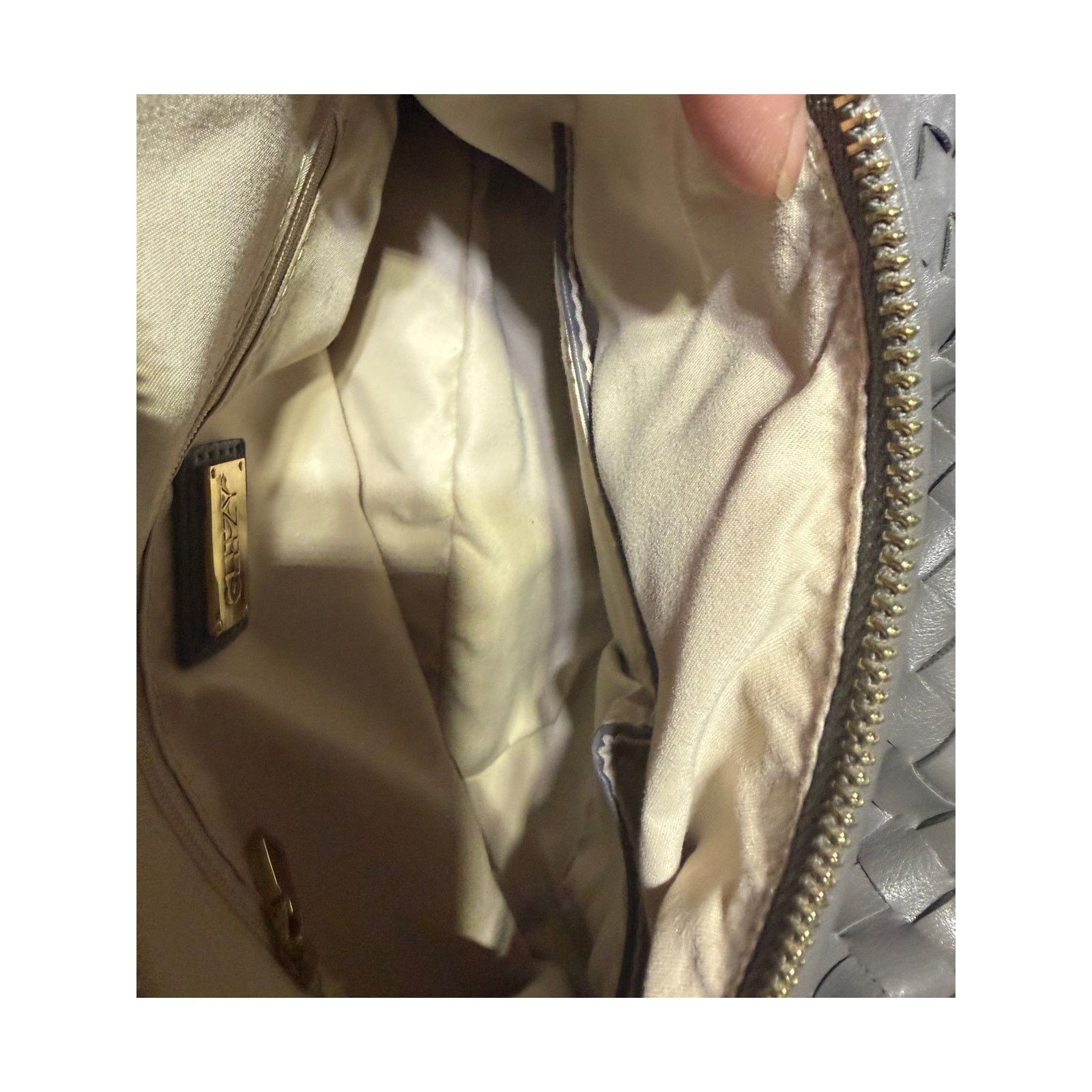 non GLITZY Gray Woven Hobo Bag Large Shoulder Purse Leather NWT Size ONE SIZE - 10 Thumbnail