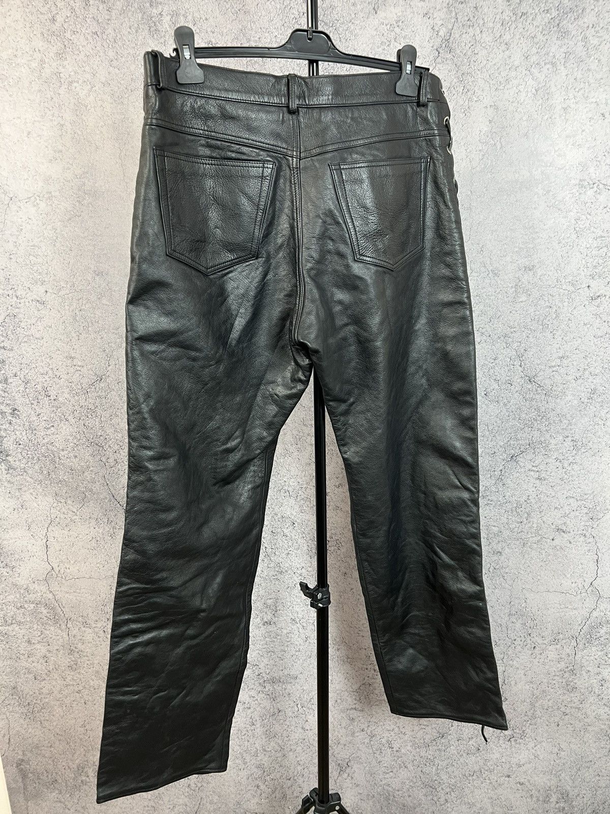 Vintage Real Leather Bikers Pants Motorcycle Y2K