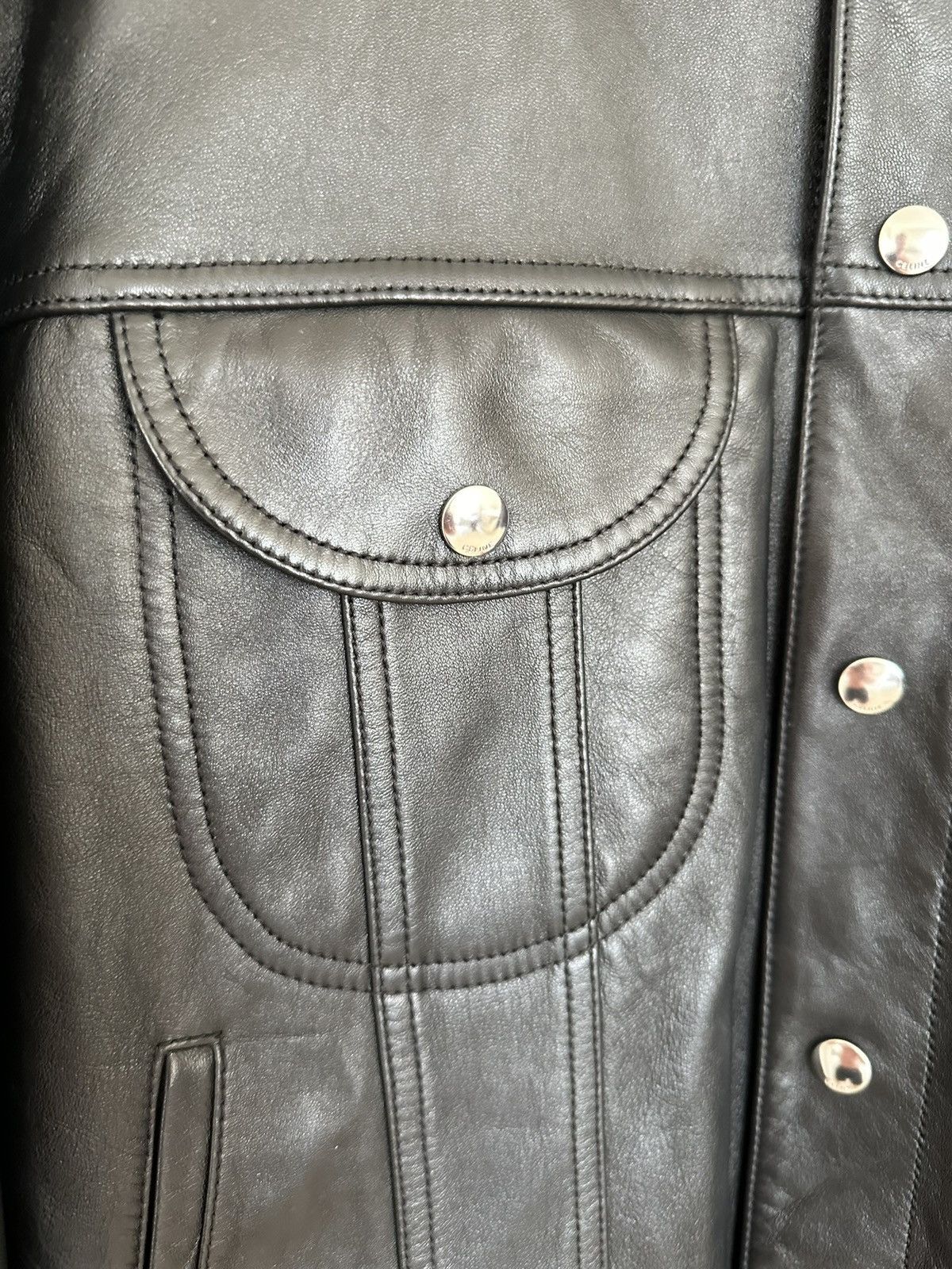 Celine Celine x Hedi leather trucker jacket 50 BNWT Hedi Slimane Size US M / EU 48-50 / 2 - 15 Thumbnail