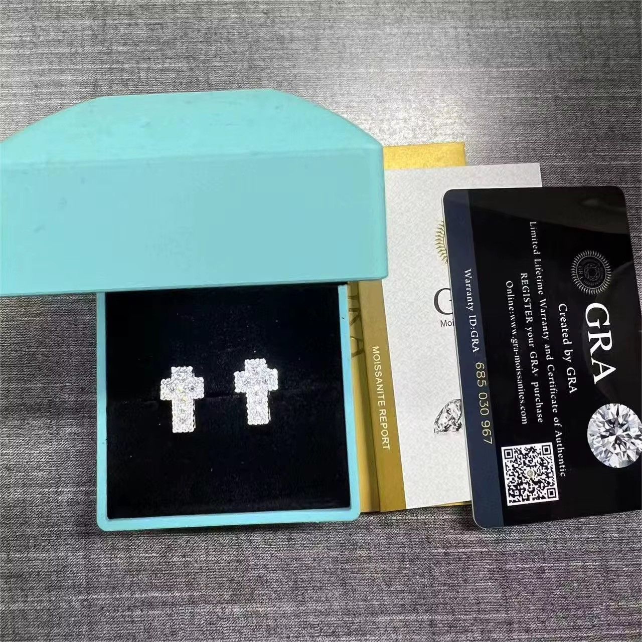 Other Luxury S925 Moissanite Cross Iced Out VVS Hip Hop Earrings Size ONE SIZE - 5 Thumbnail