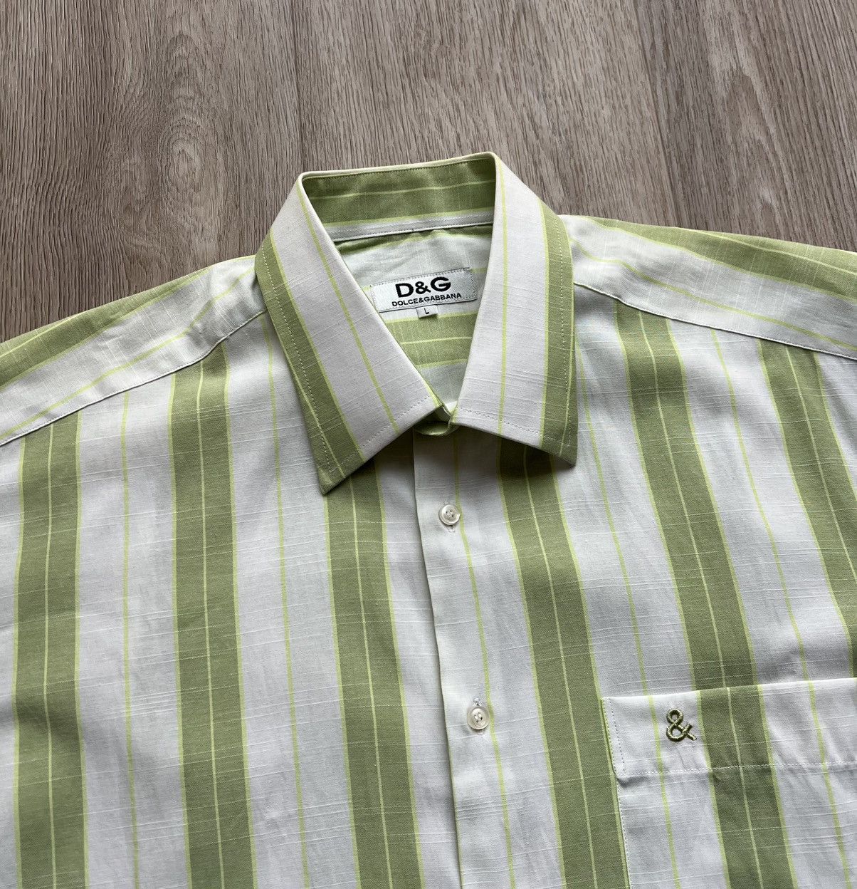 Dolce & Gabbana × Vintage Vintage Dolce & Gabbana Striped Button up Shirt Short Sleeve Size US L / EU 52-54 / 3 - 2 Thumbnail