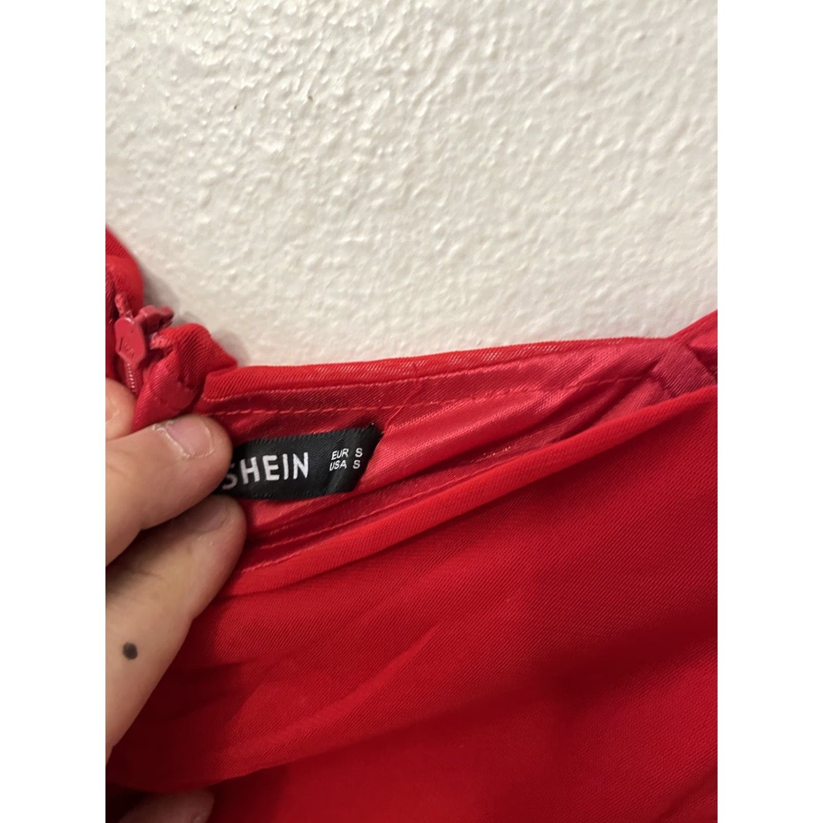 Shein SHEIN Women Red Long Sleeve Peplum Blouse Small Zip Closure Size S / US 4 / IT 40 - 4 Thumbnail