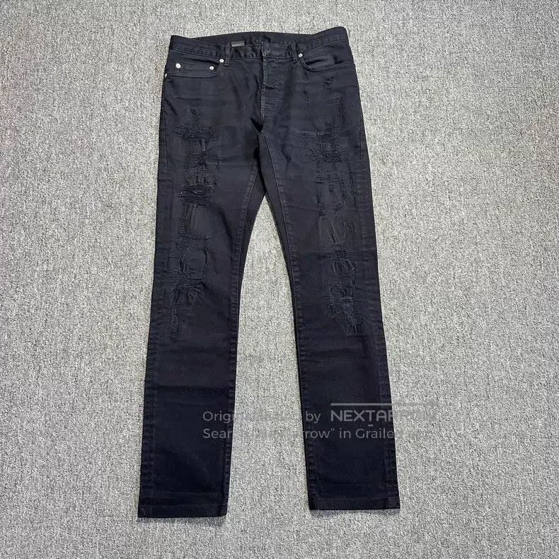 Dior Dior Black rotten destroyed jeans Size US 32 / EU 48 - 1 Thumbnail