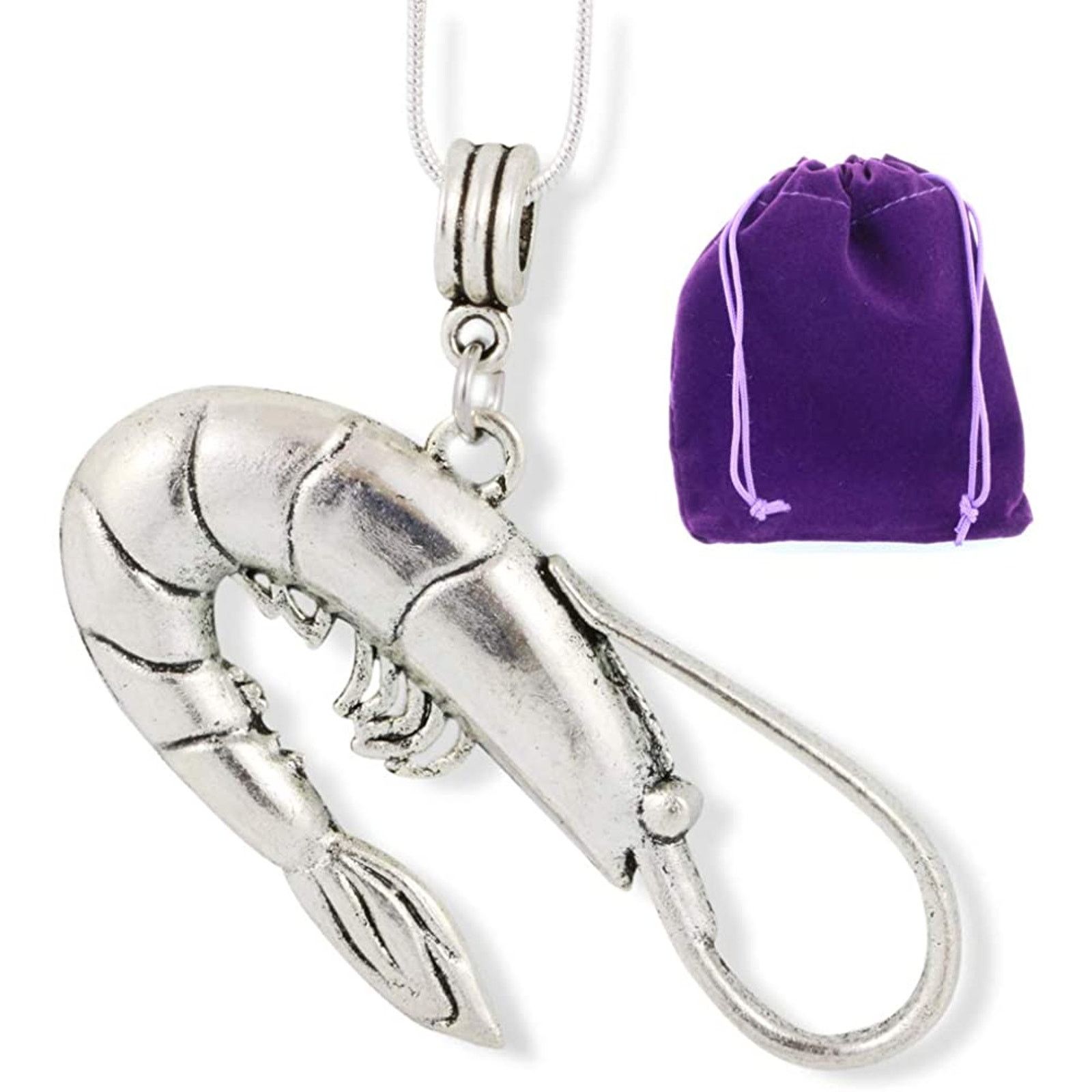 & Other Stories Shrimp Charm Stainless Steel Snake Chain Necklace Prawn Size ONE SIZE - 1 Thumbnail