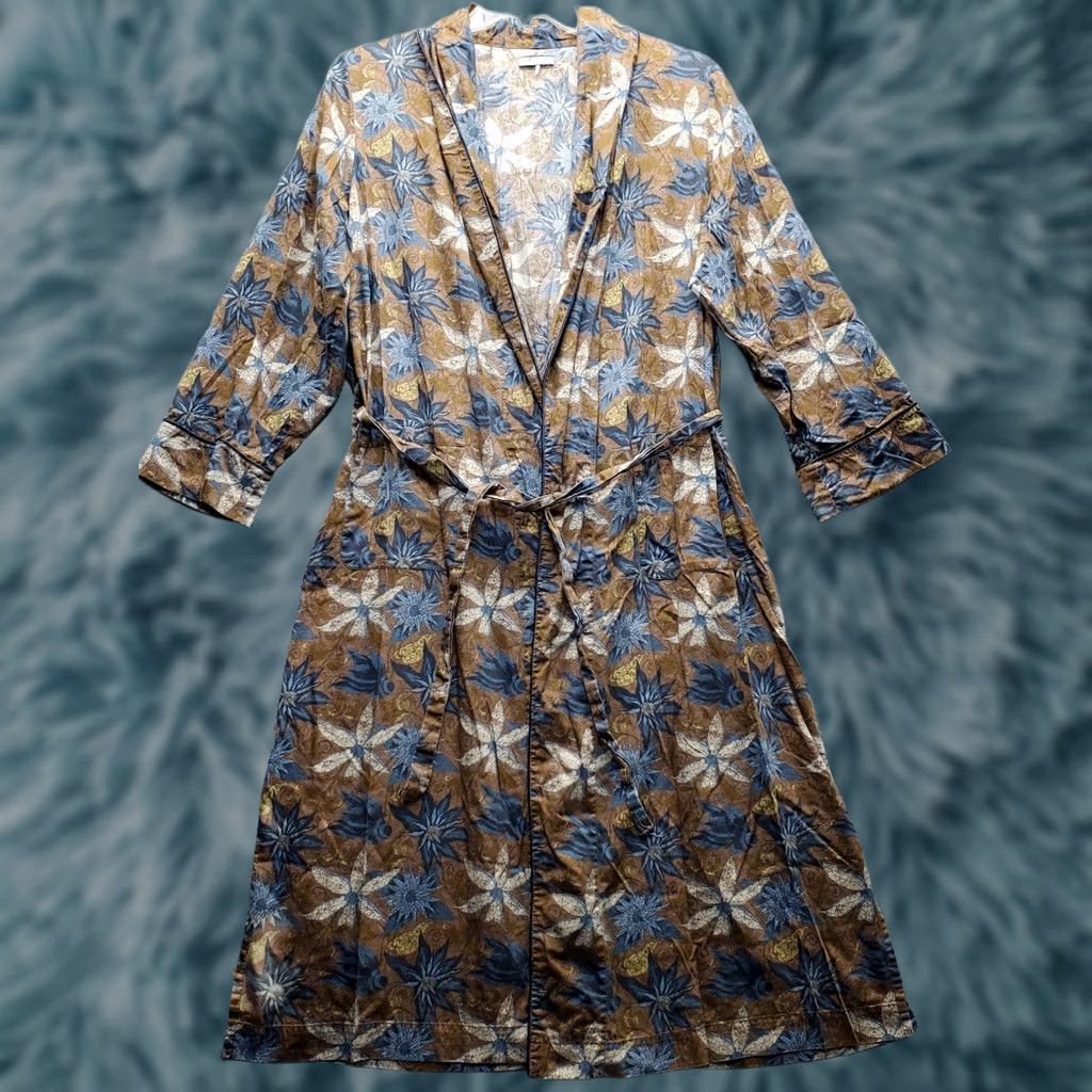 Vintage Peruvian Connection Robe Womens Large Multi Floral Drawstring Waist Size ONE SIZE - 1 Thumbnail