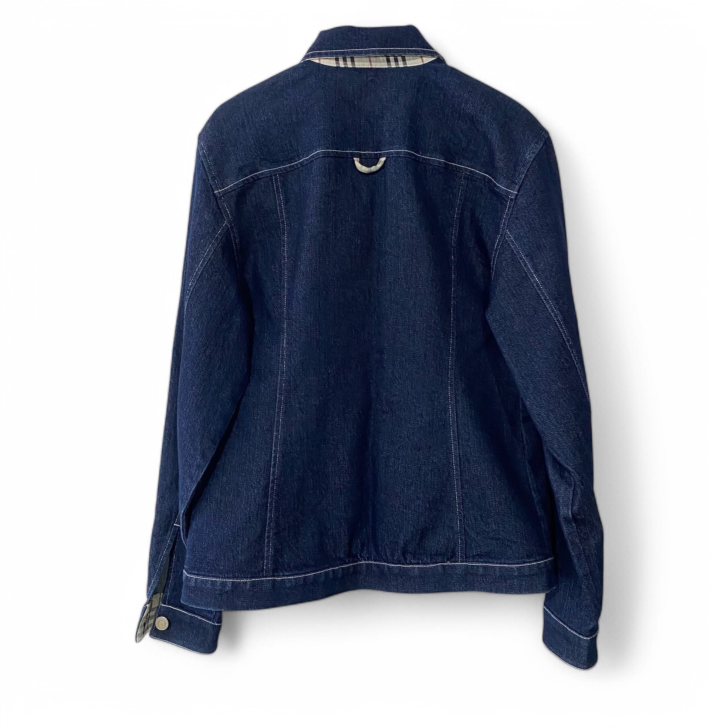 Burberry Ladys Burberry Indigo Denim Jacket Nova Check Size US S / EU 44-46 / 1 - 2 Thumbnail