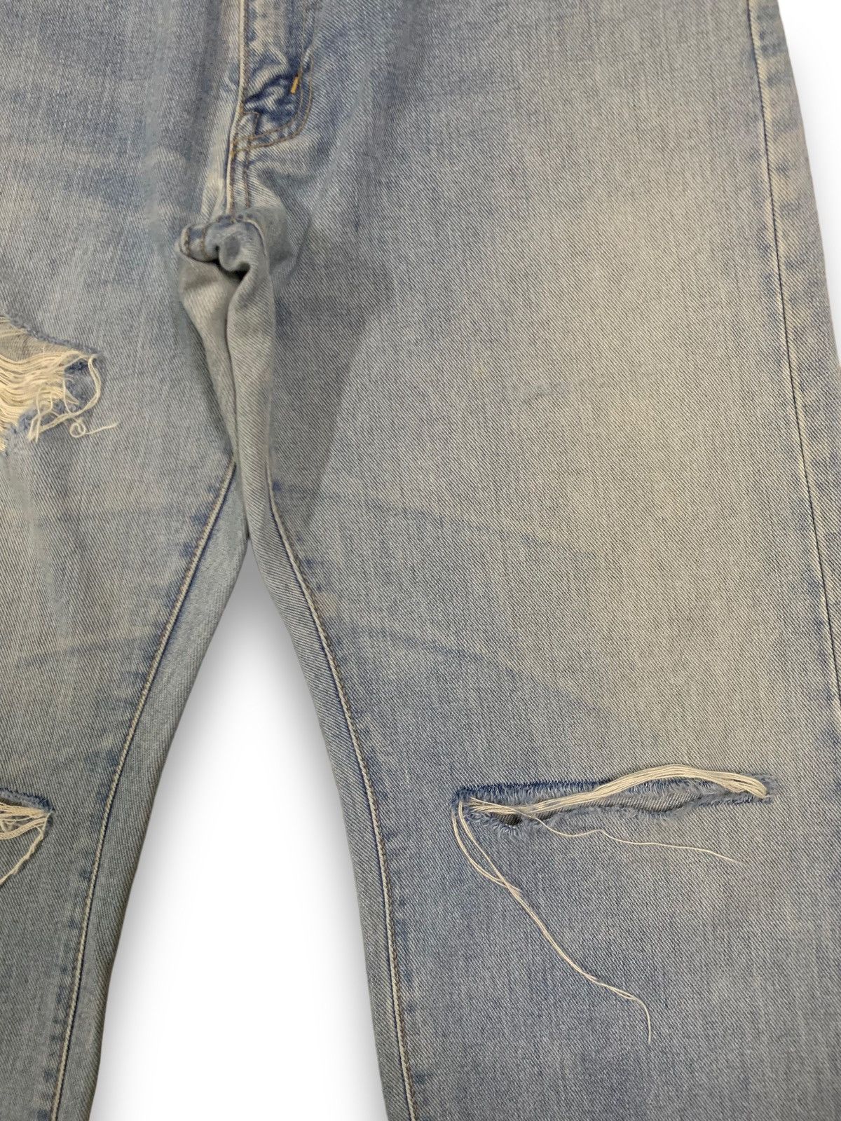 Big John Vintage 90s Big John Blue Wash Baggy Distressed Jeans Size US 31 - 7 Thumbnail