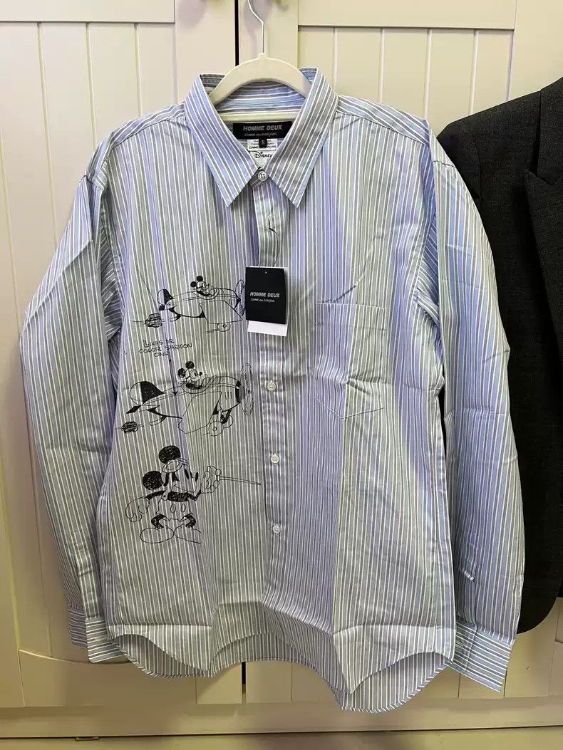 Comme des Garcons comme des garcon Mickey Mouse Co branded Striped Shirt Size US M / EU 48-50 / 2 - 1 Thumbnail