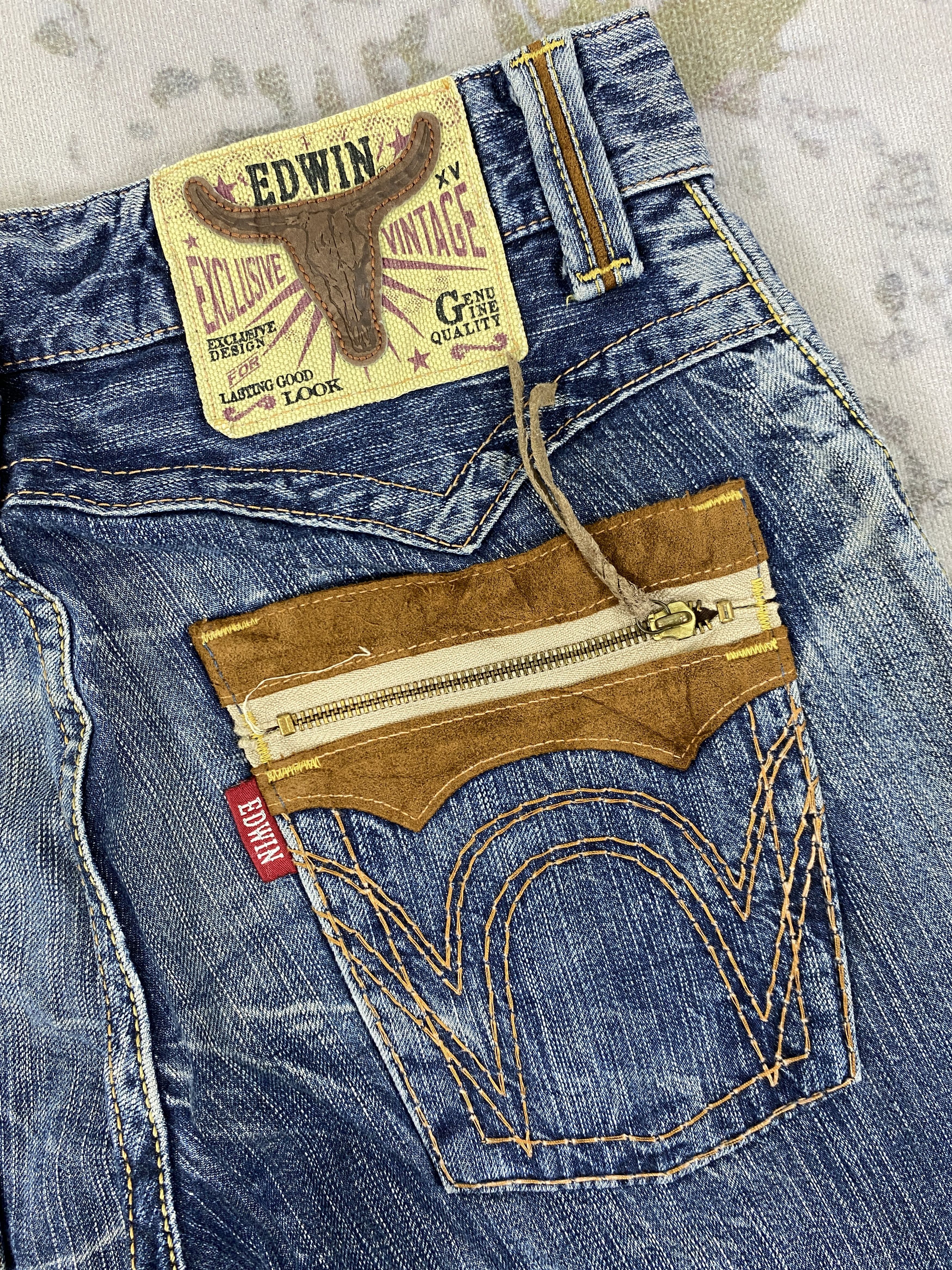 Edwin Vintage Edwin Distressed & Faded Jeans 32x32.5 Denim- JN3595 Size US 32 / EU 48 - 11 Thumbnail