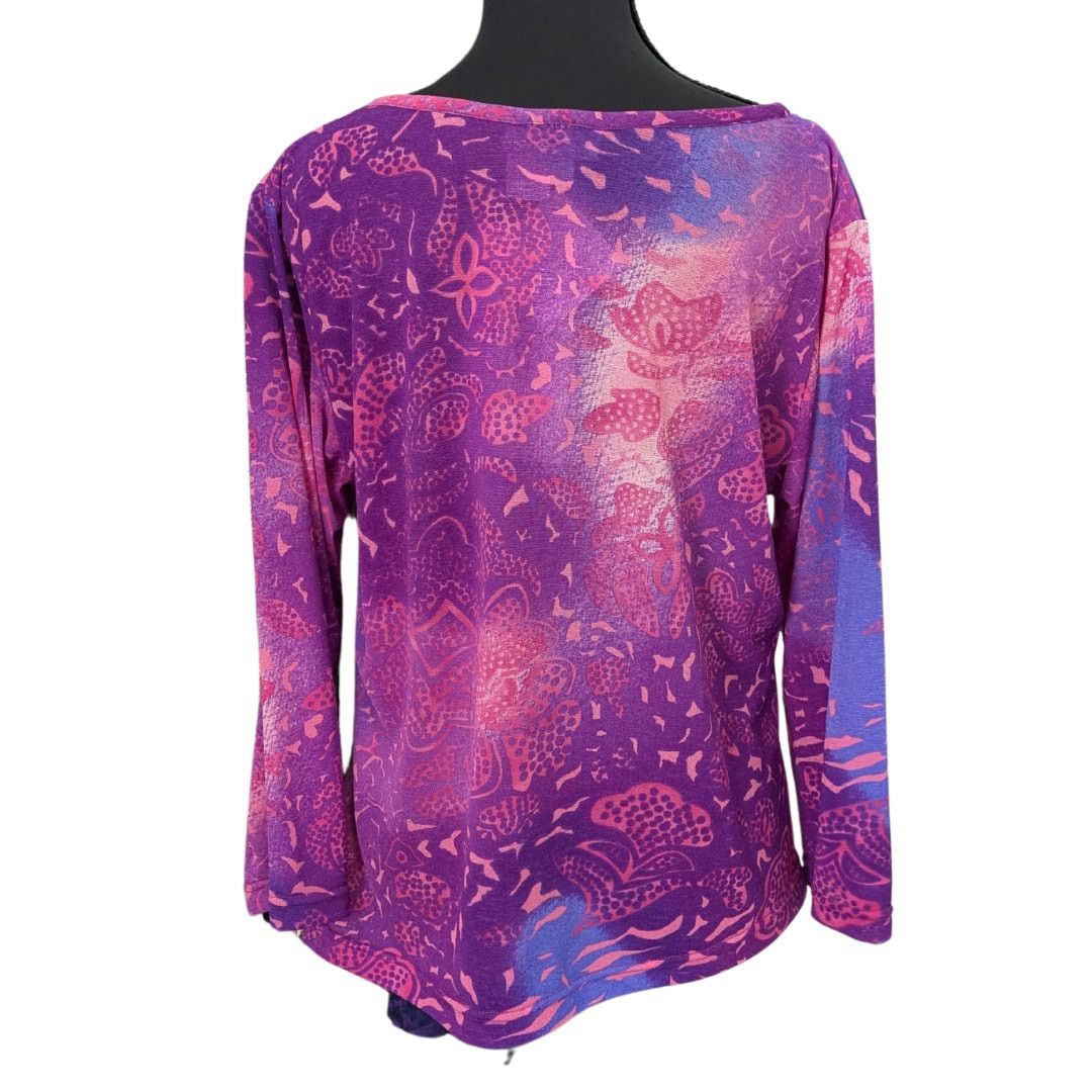 Vintage New with Tags Vintage Deadstock Floral Top w Hand Beading Size XL / US 12-14 / IT 48-50 - 2 Thumbnail