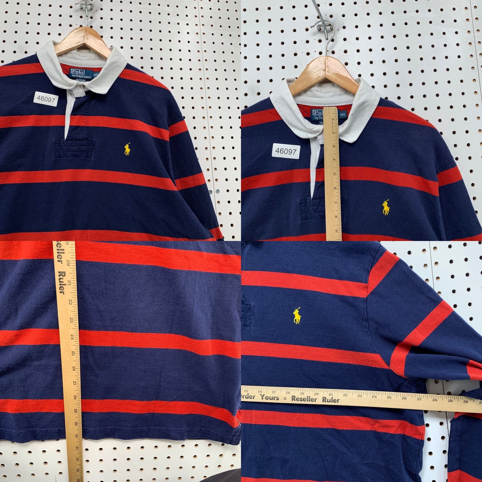 Polo Ralph Lauren VINTAGE Polo Ralph Lauren Rugby Shirt Mens 2XL Blue Red Long Sleeve Preppy Size US XXL / EU 58 / 5 - 8 Thumbnail