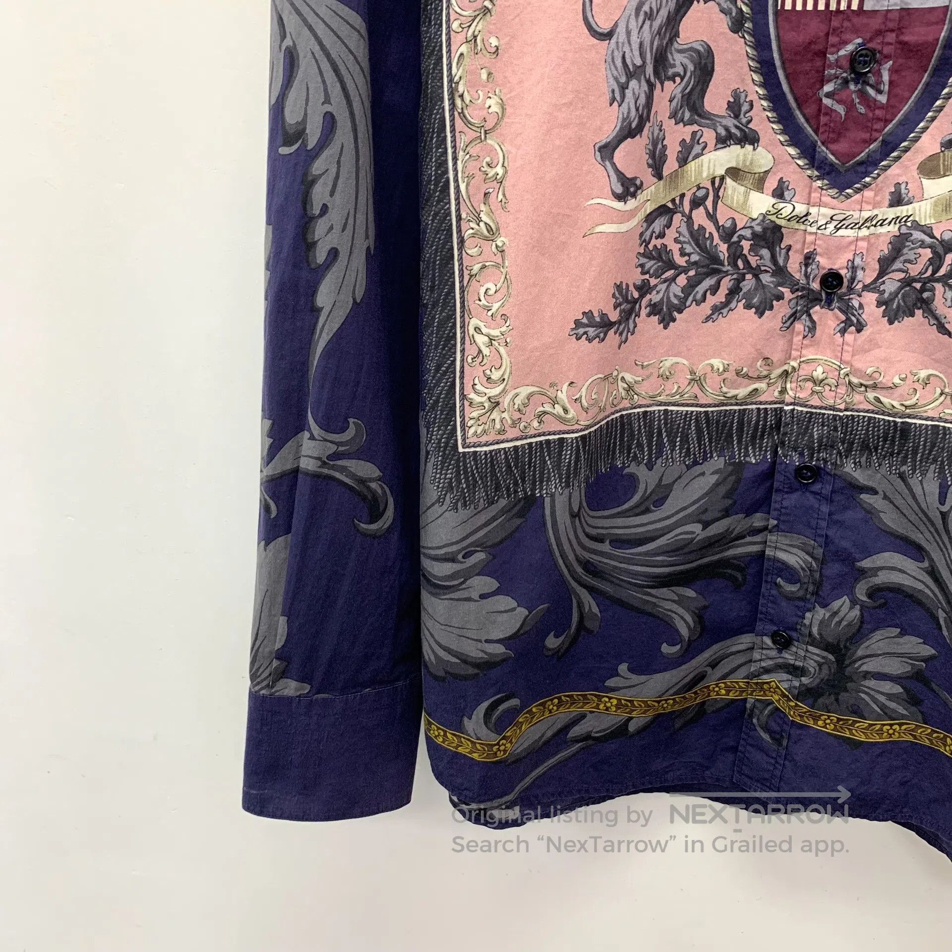 Dolce & Gabbana Dolce Gabbana Dark Blue Pattern Printed Cotton Lapel Singl Size XS / US 0-2 / IT 36-38 - 4 Thumbnail