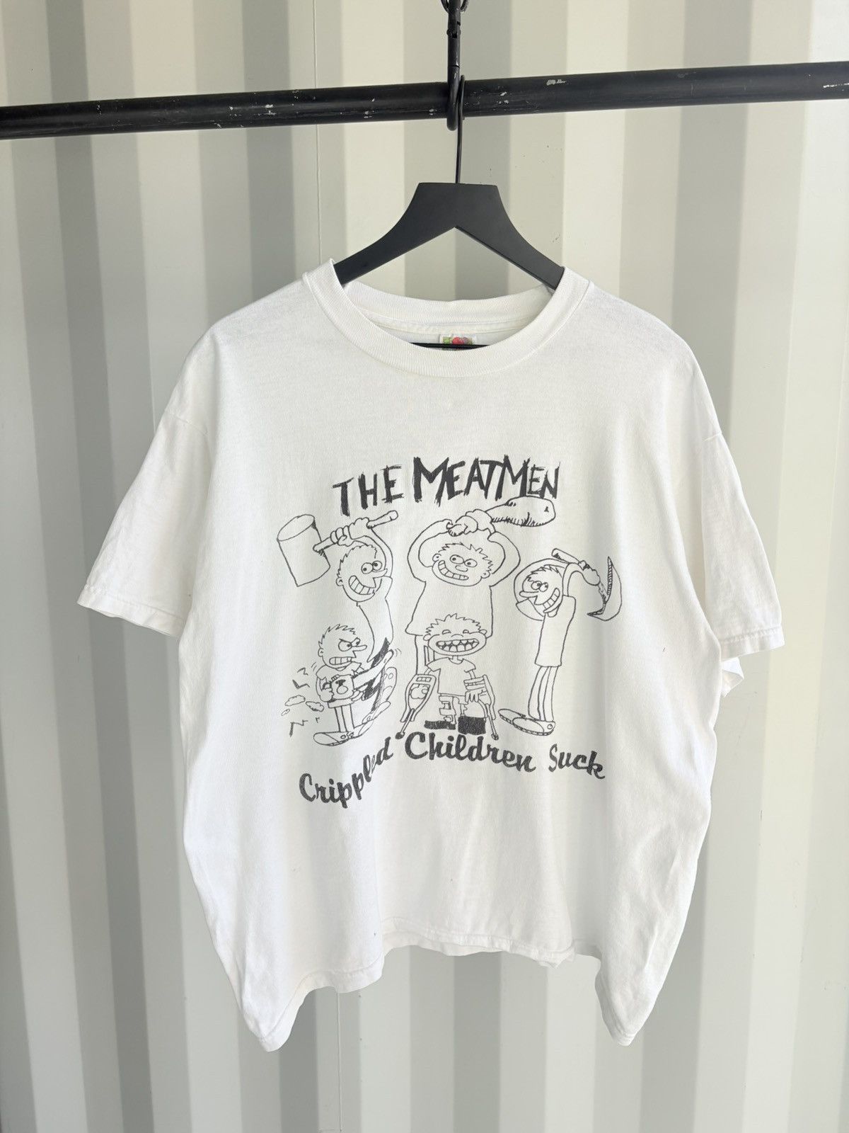 Band Tees The Meatmen Crippled Children Suck Faded Thrashed ERD GRUNGE Size US L / EU 52-54 / 3 - 1 Thumbnail