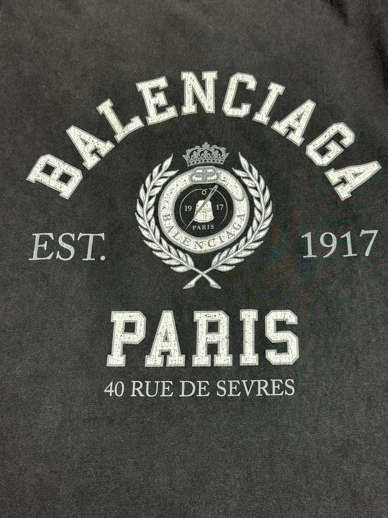 Balenciaga Balenciaga Wheat Letter Washed Distressed Printed Short Sl Size US XS / EU 42 / 0 - 3 Thumbnail