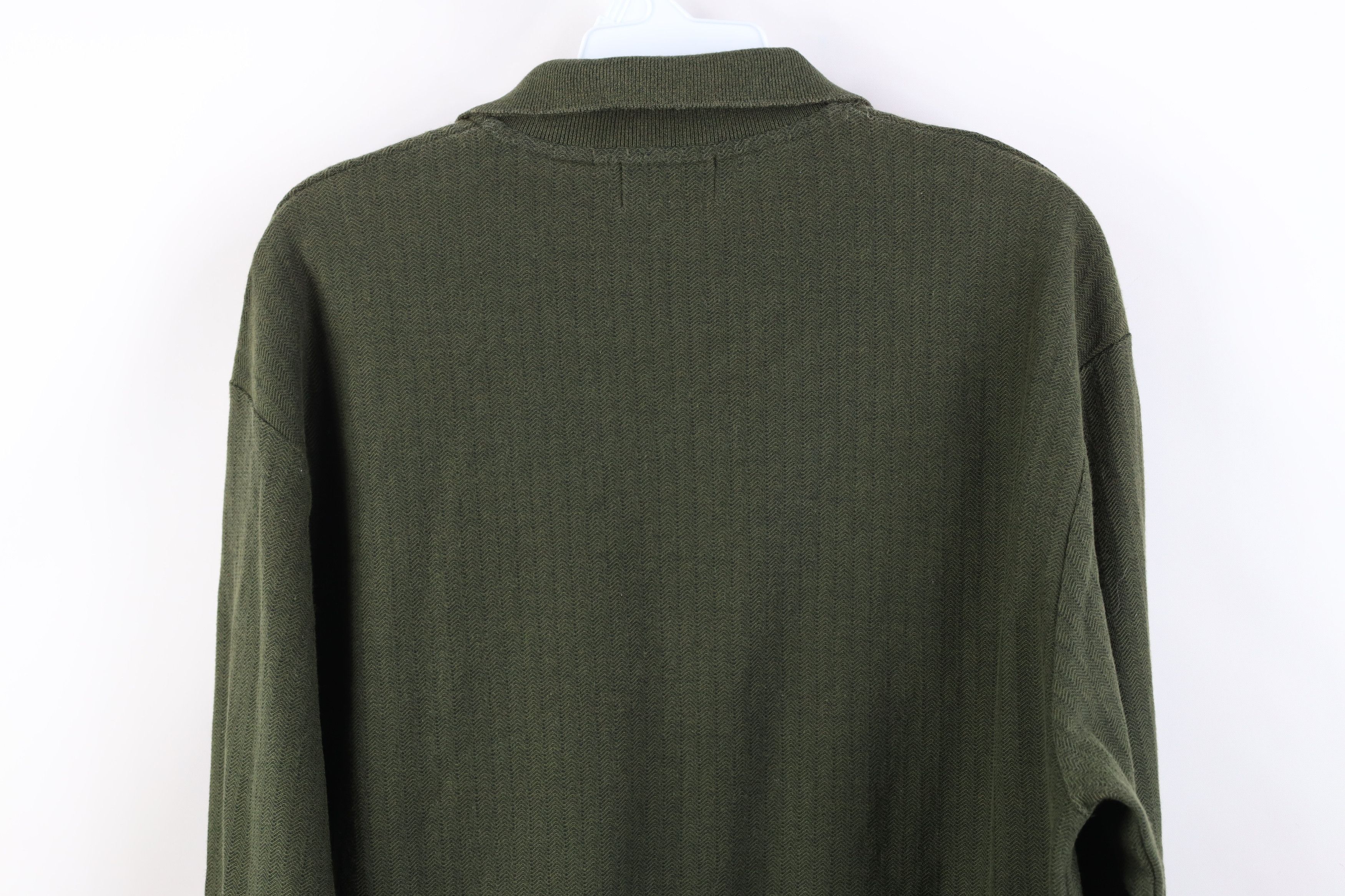 Vintage Vintage 90s Streetwear Herringbone Long Sleeve Polo USA Size US L / EU 52-54 / 3 - 9 Thumbnail