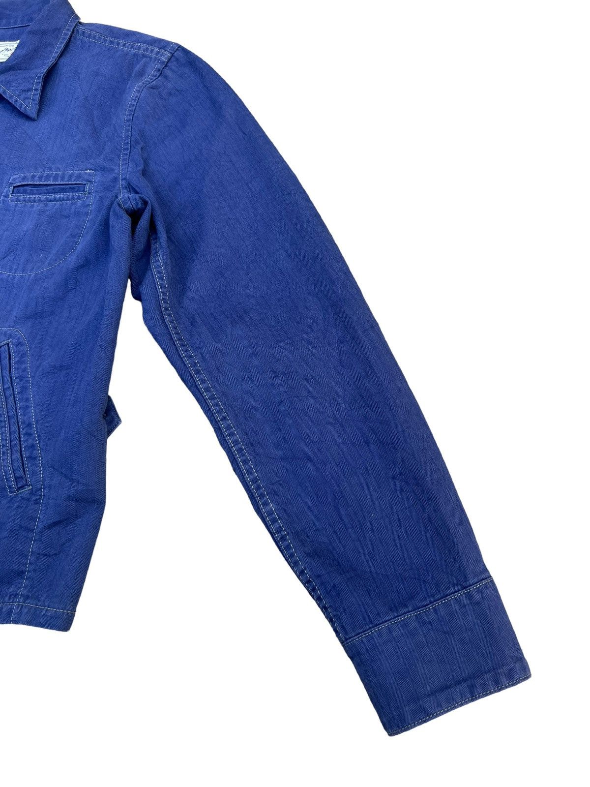 Indigo Two Moon Japan Herringbone Indigo Work Wear Jacket Size US L / EU 52-54 / 3 - 9 Thumbnail