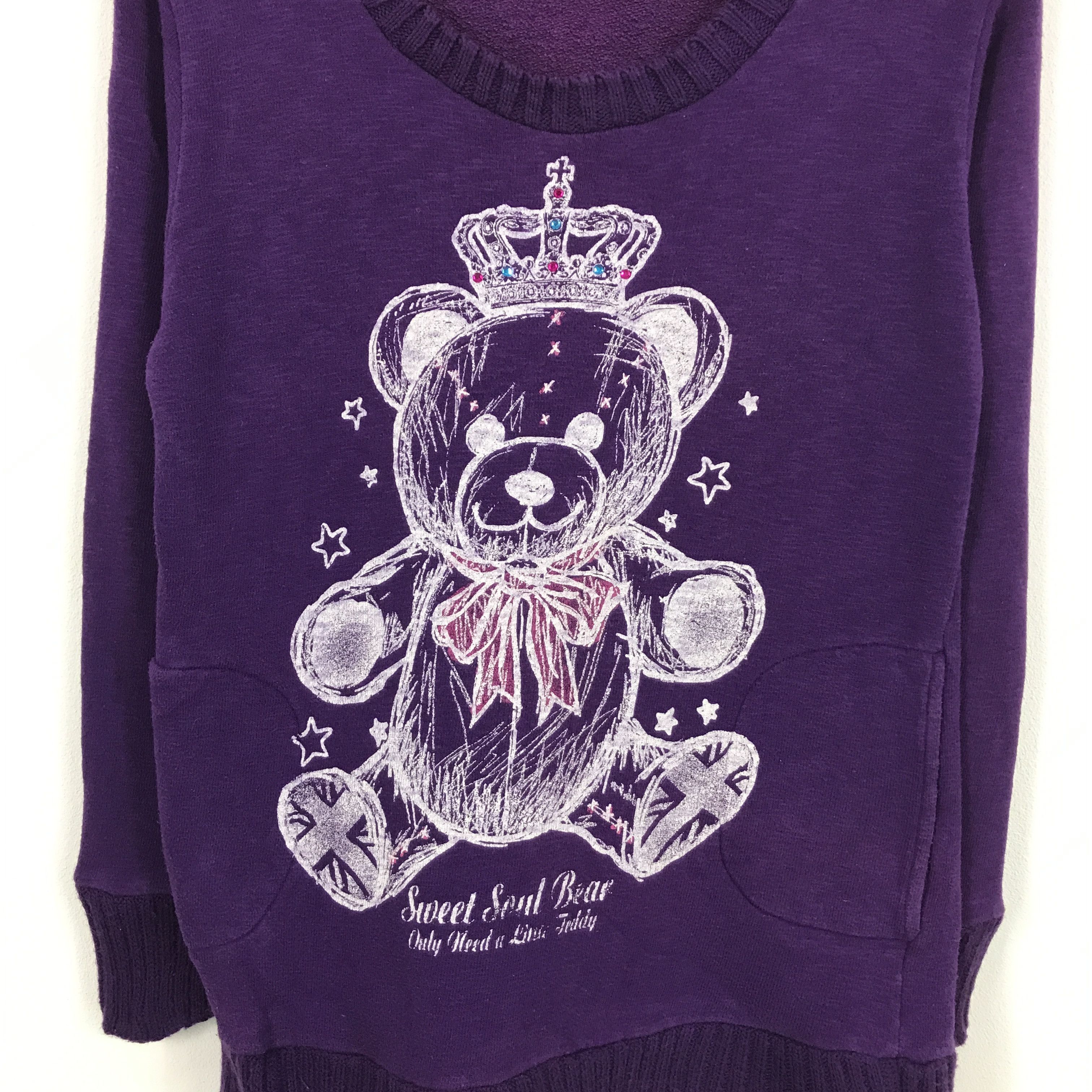 Japanese Brand belive teddy punk style Japan sweatshirts Size XS / US 0-2 / IT 36-38 - 2 Thumbnail