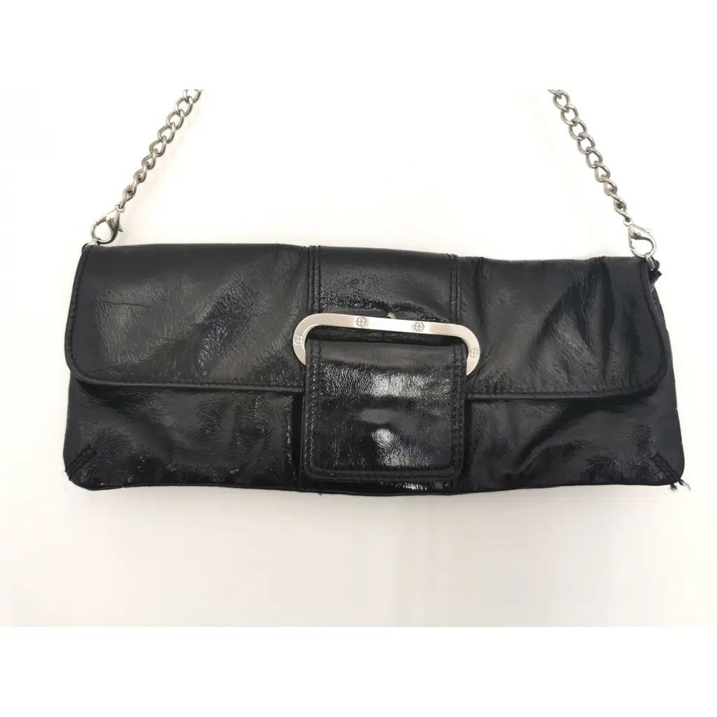 Other Vintage Black Leather Chain Shoulder Bag – Y2K Clutch Size ONE SIZE - 1 Thumbnail