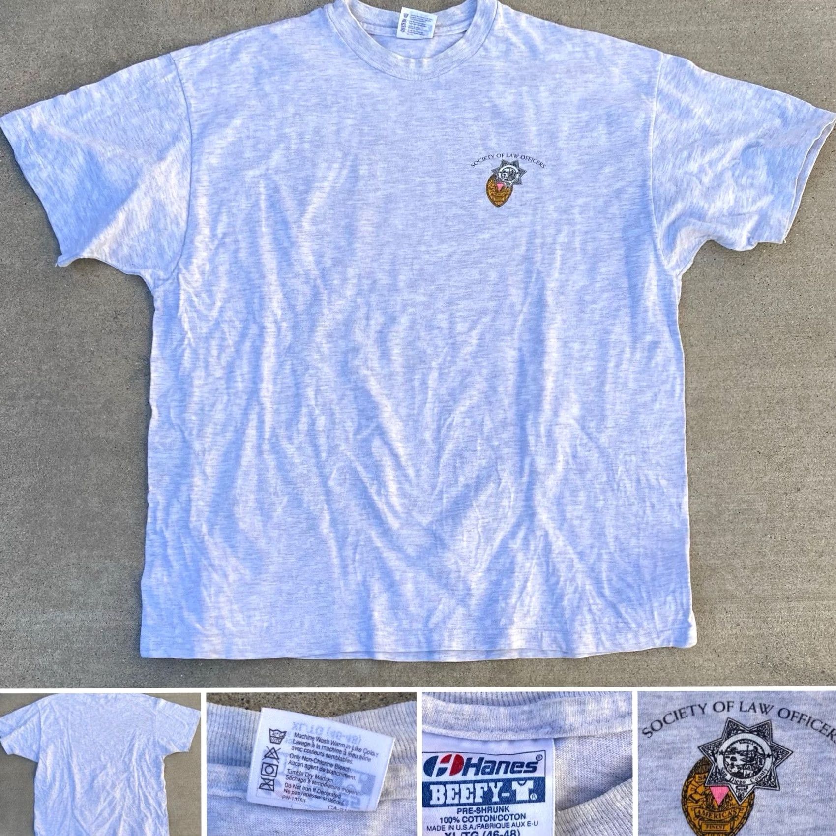 Hanes VINTAGE Hanes San Diego County T Shirt Single Stitch XL Gray Cotton Graphic Print Mens California 90s Size US XL / EU 56 / 4 - 7 Thumbnail