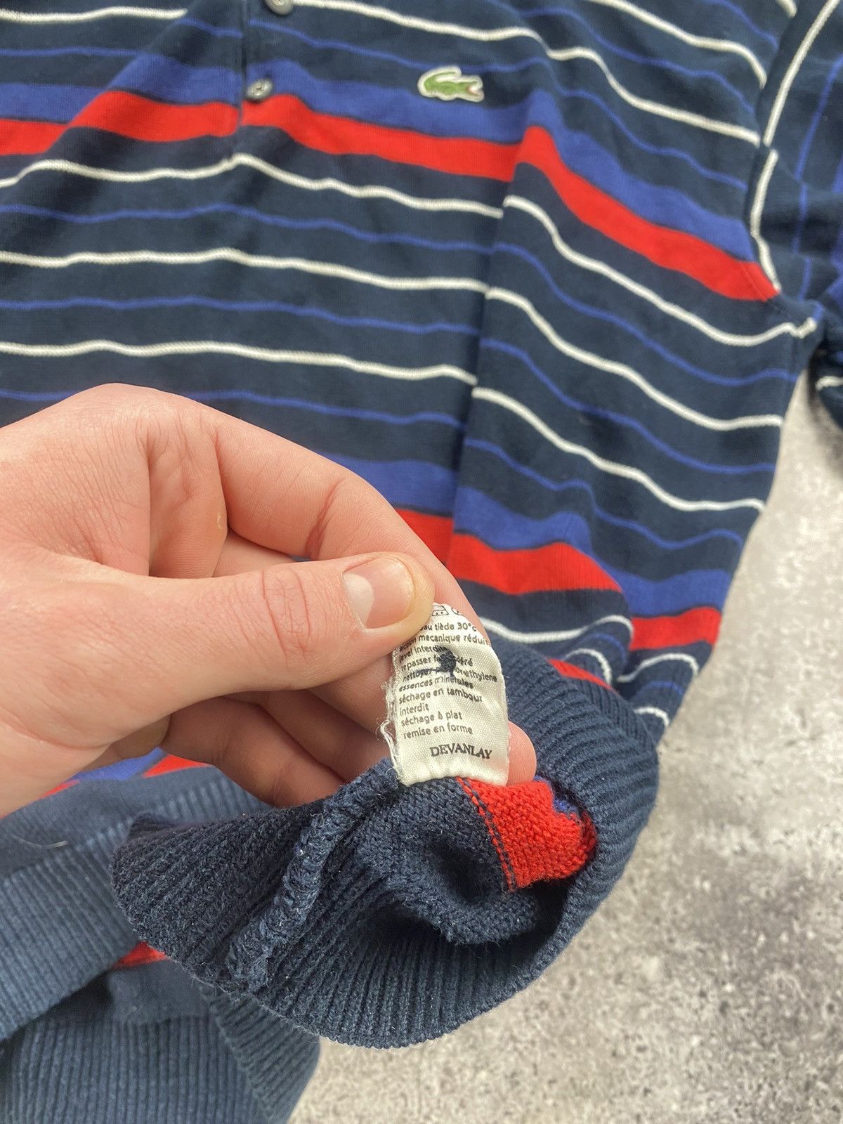Japanese Brand × Lacoste × Vintage Vintage Lacoste Striped Shirt Long Sleeve Polo 90s Japan Size US XXL / EU 58 / 5 - 6 Thumbnail