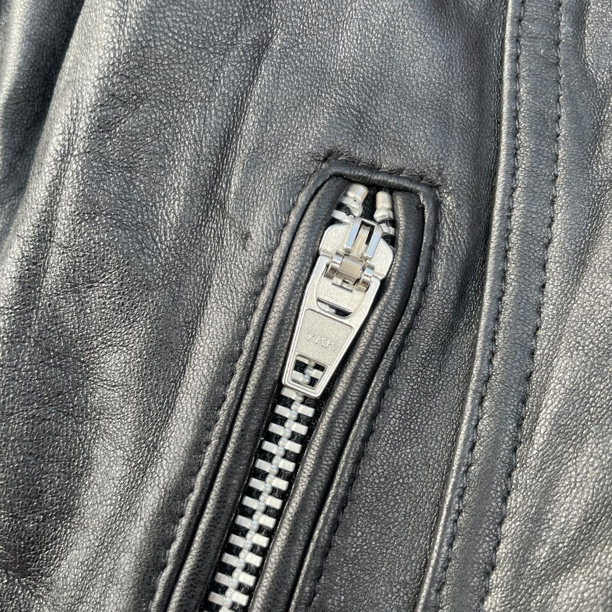 JACKROSE Jack Rose - Black Moto Rider Sheepskin Leather Jacket Size US S / EU 44-46 / 1 - 6 Thumbnail