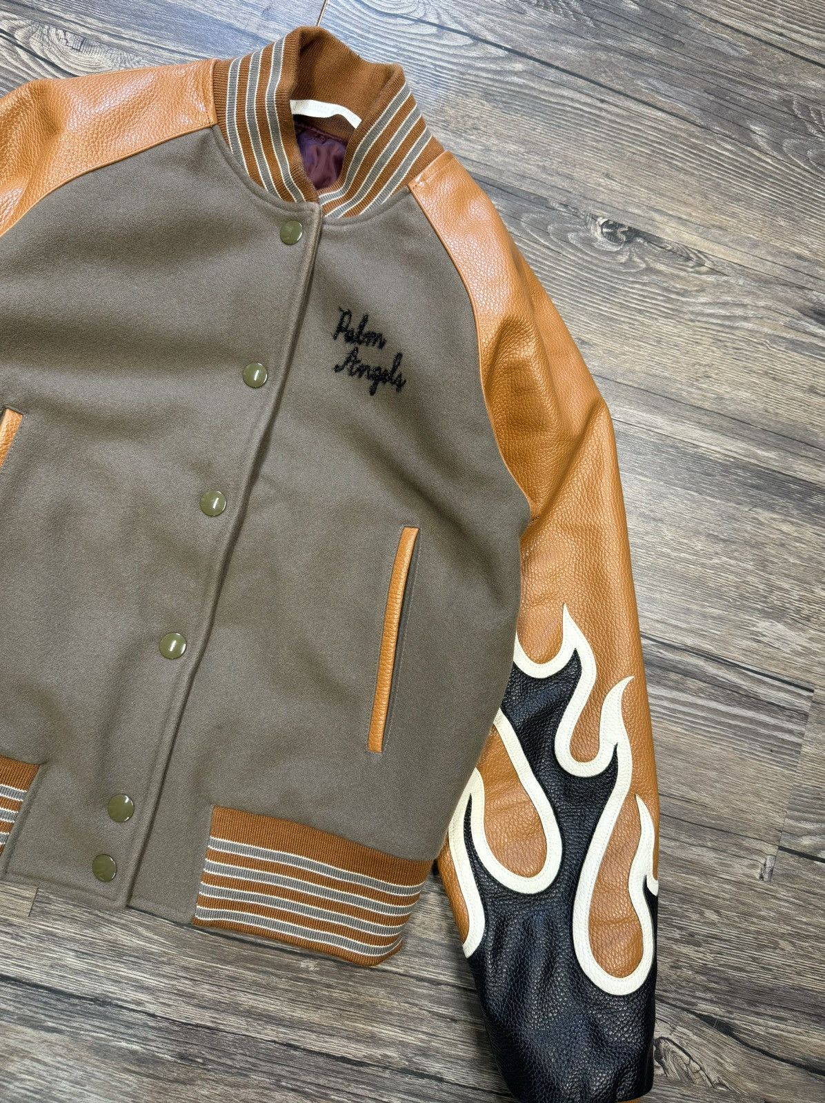 Palm Angels Palm Angels Flame Leather Bomber Jacket Size US M / EU 48-50 / 2 - 2 Thumbnail
