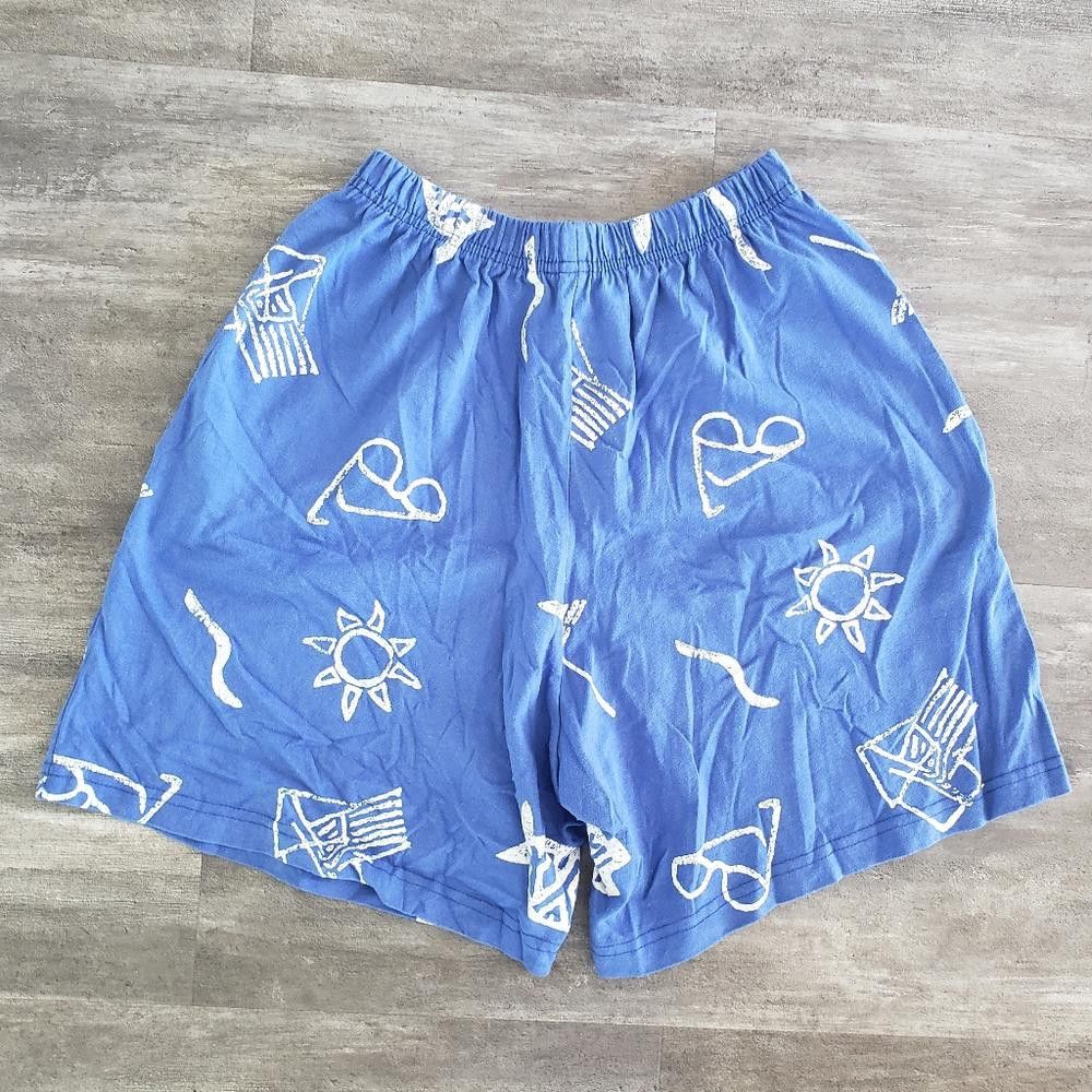 Designer Blue White JB Beach Vacation Dad Short Size US 32 / EU 48 - 2 Thumbnail