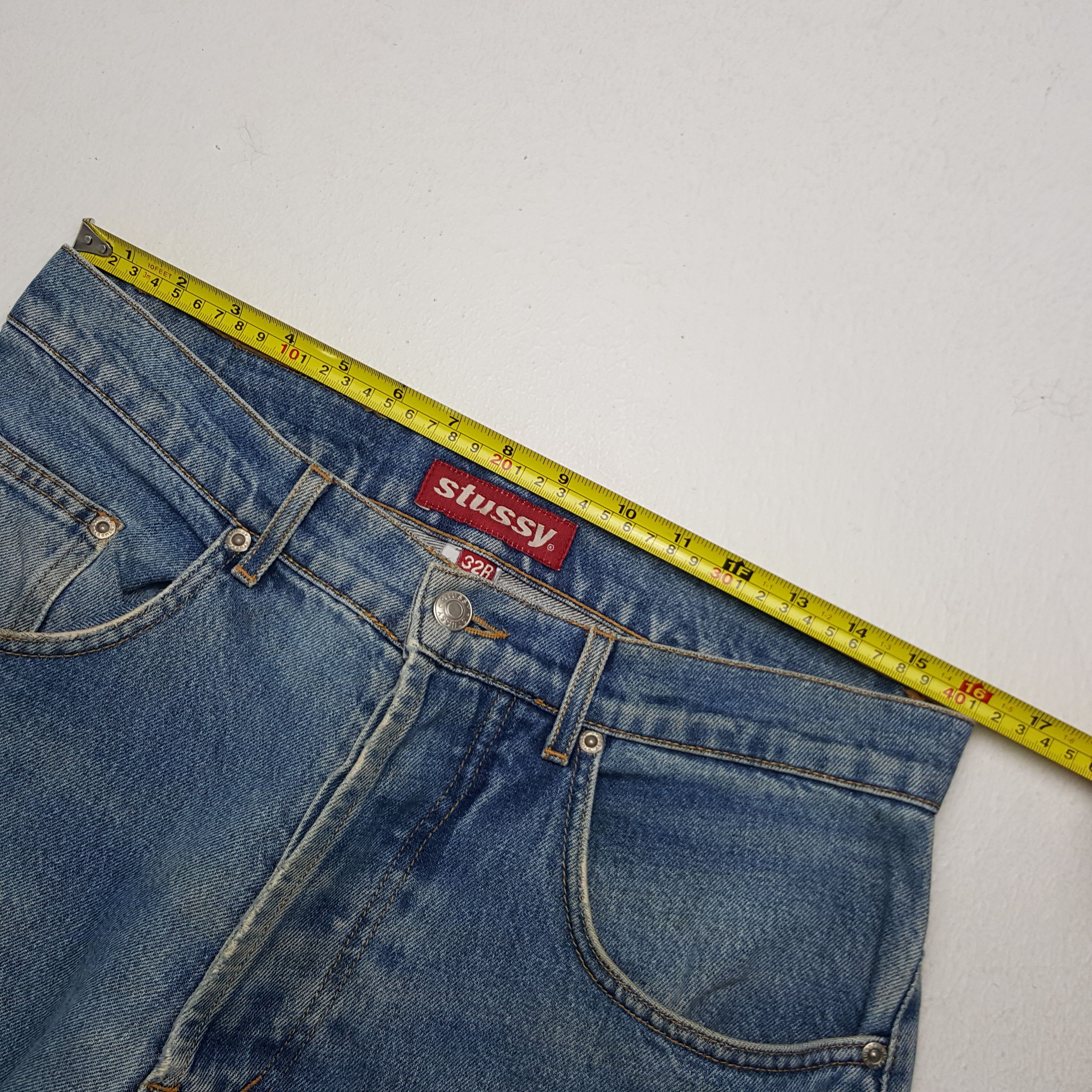 Stussy × Vintage Vintage Stussy USA Custom Art Logo Slimfit Denim Jeans Size 32" / US 10 / IT 46 - 7 Thumbnail