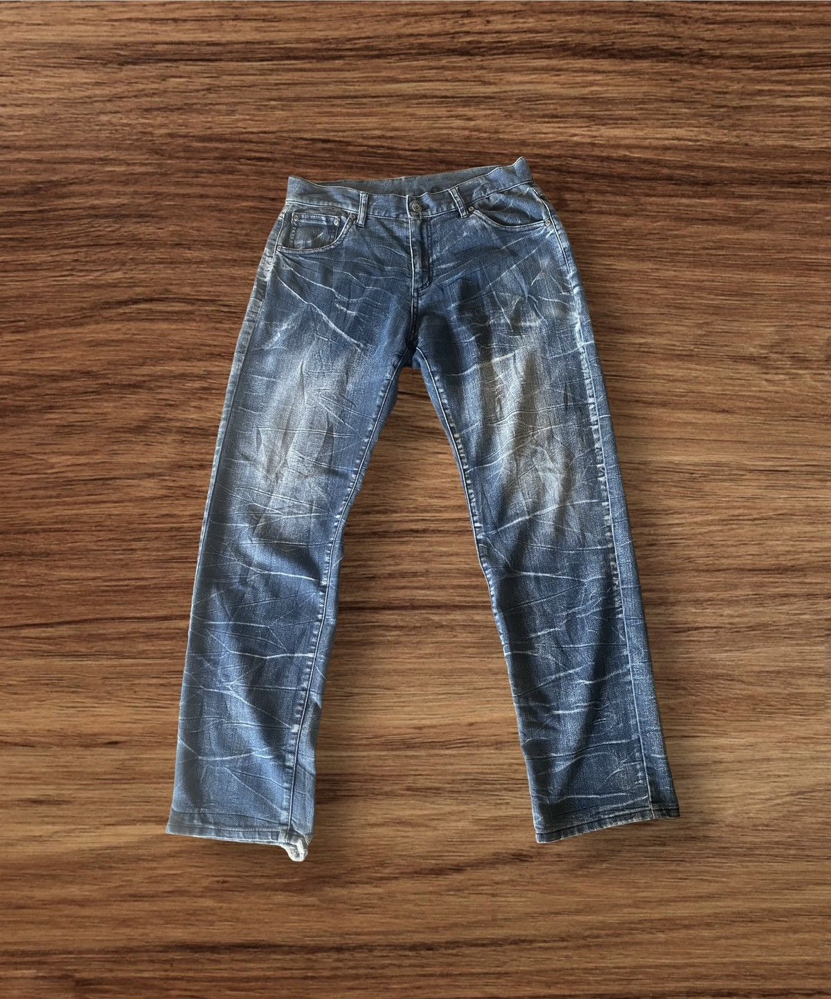 パンツ Japanese label 00s lightning Distressing 00s archive japanese label flare denim