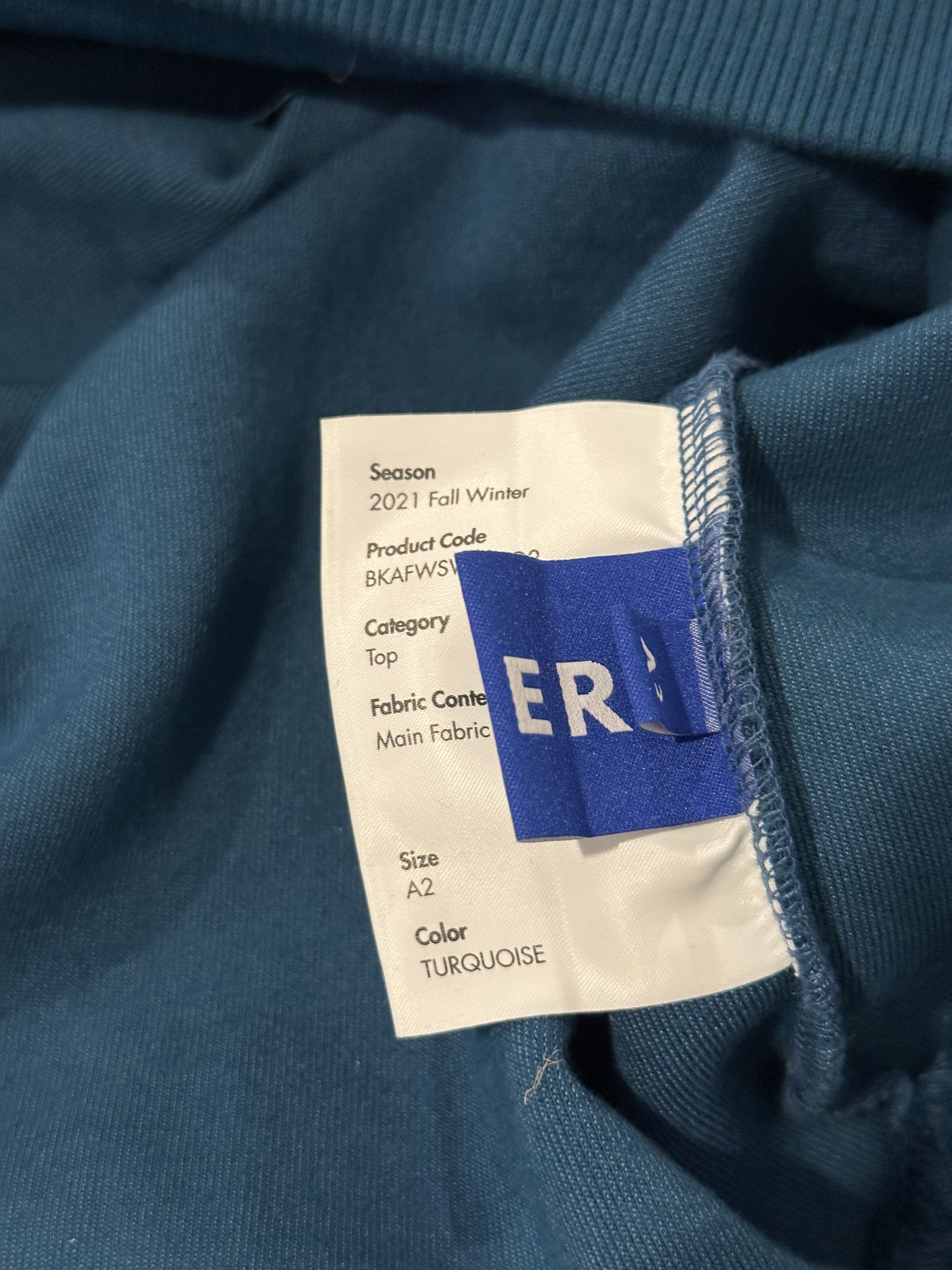 Ader Error FW21 Turquoise Sweatshirt Size US M / EU 48-50 / 2 - 9 Thumbnail