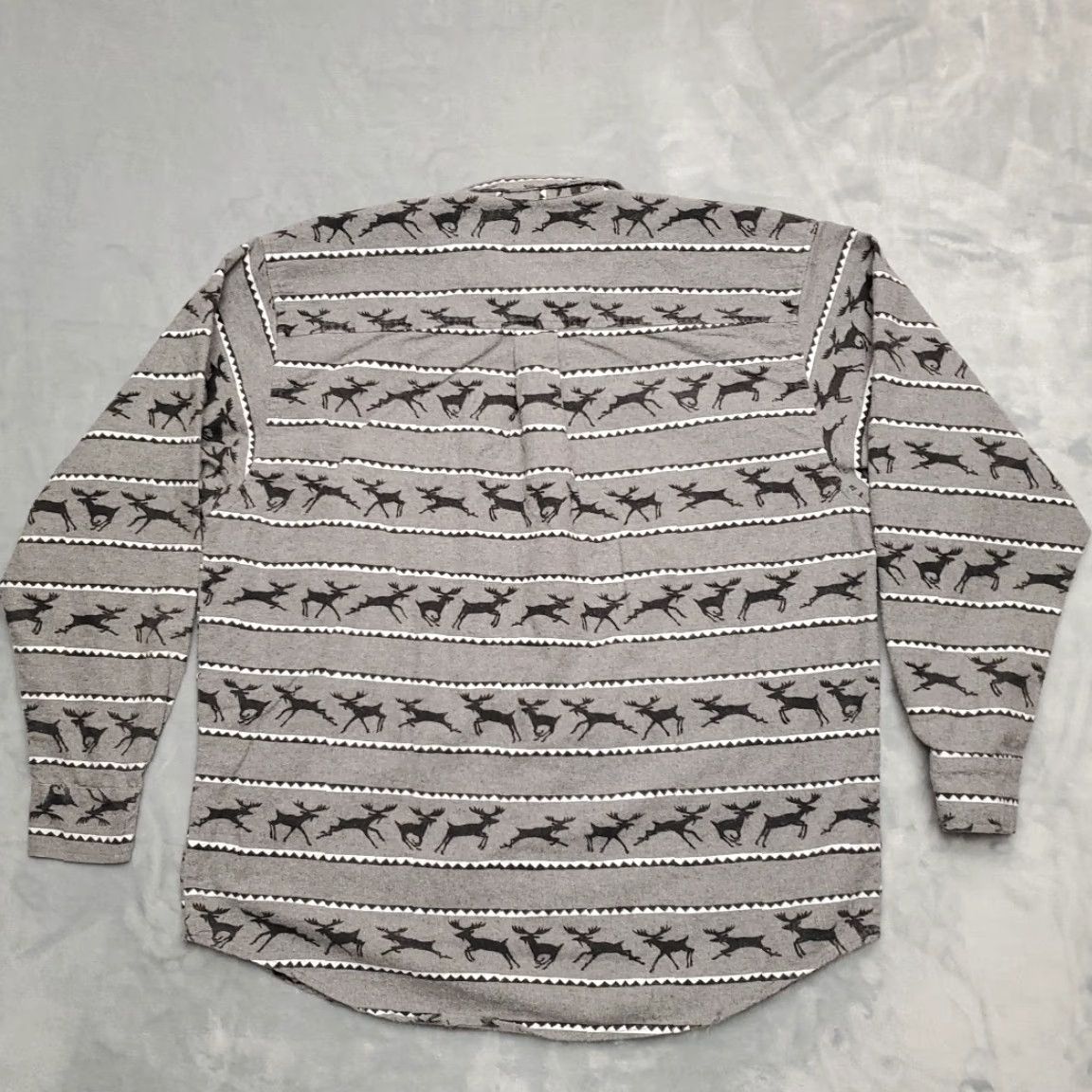 Vintage VINTAGE True Grit Shirt Men M Gray Flannel Cotton Aztec Native Moose 90s Made in USA Size US M / EU 48-50 / 2 - 5 Thumbnail
